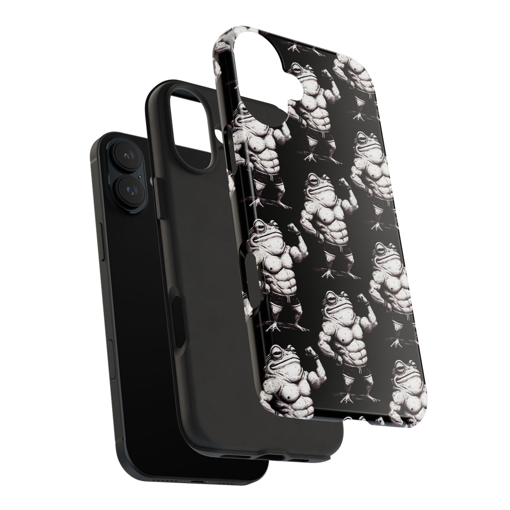 Frog Muscle Pattern Phone Case — Tough Black Protective iPhone Cover