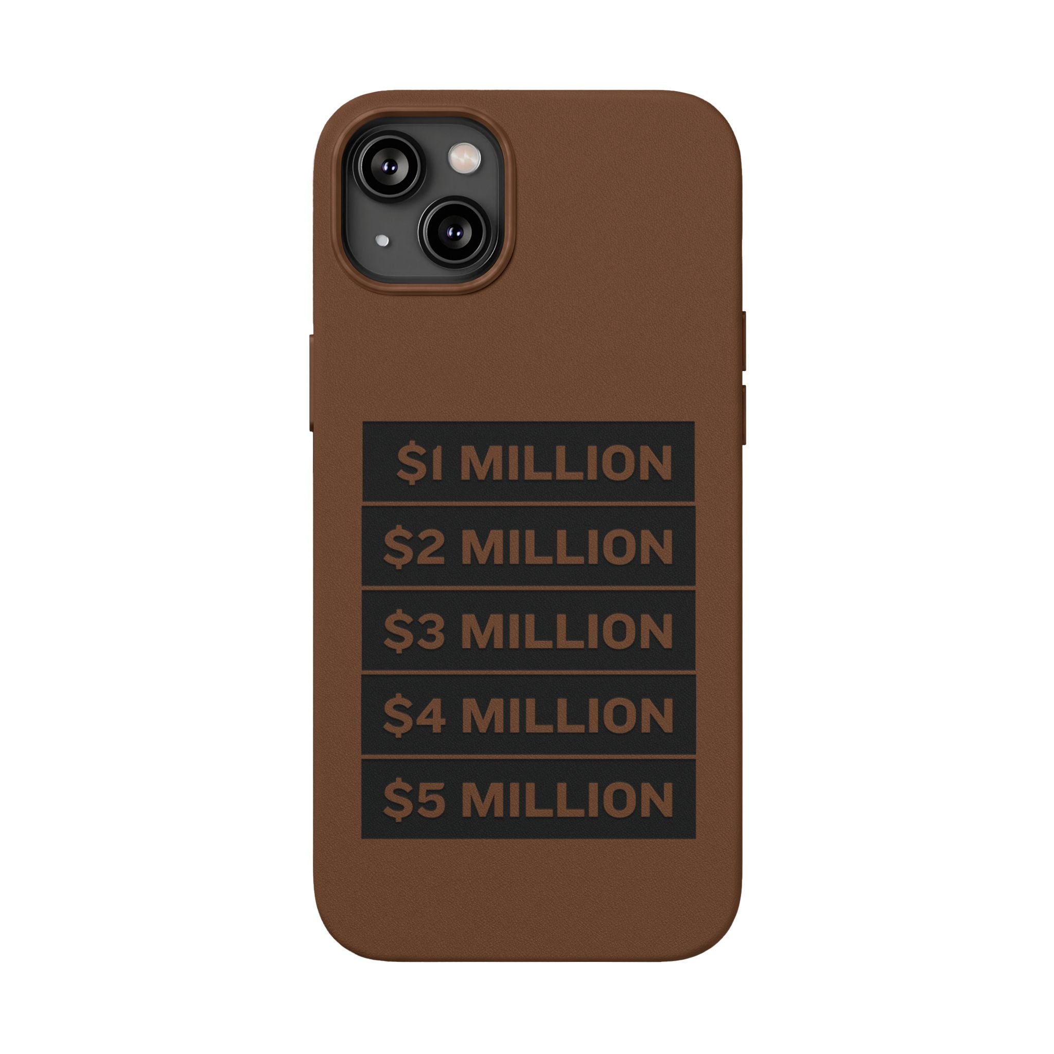 Stacked Milestones (1M–5M) —Engraved PU Leather Phone Case