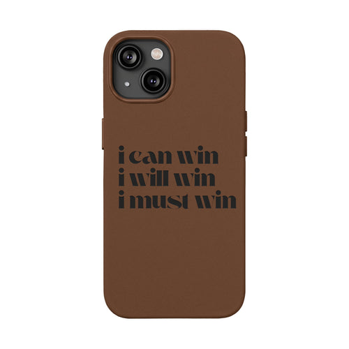 "I Can Win, I Will Win, I Must Win" Engraved —Motivational PU Leather Phone Case
