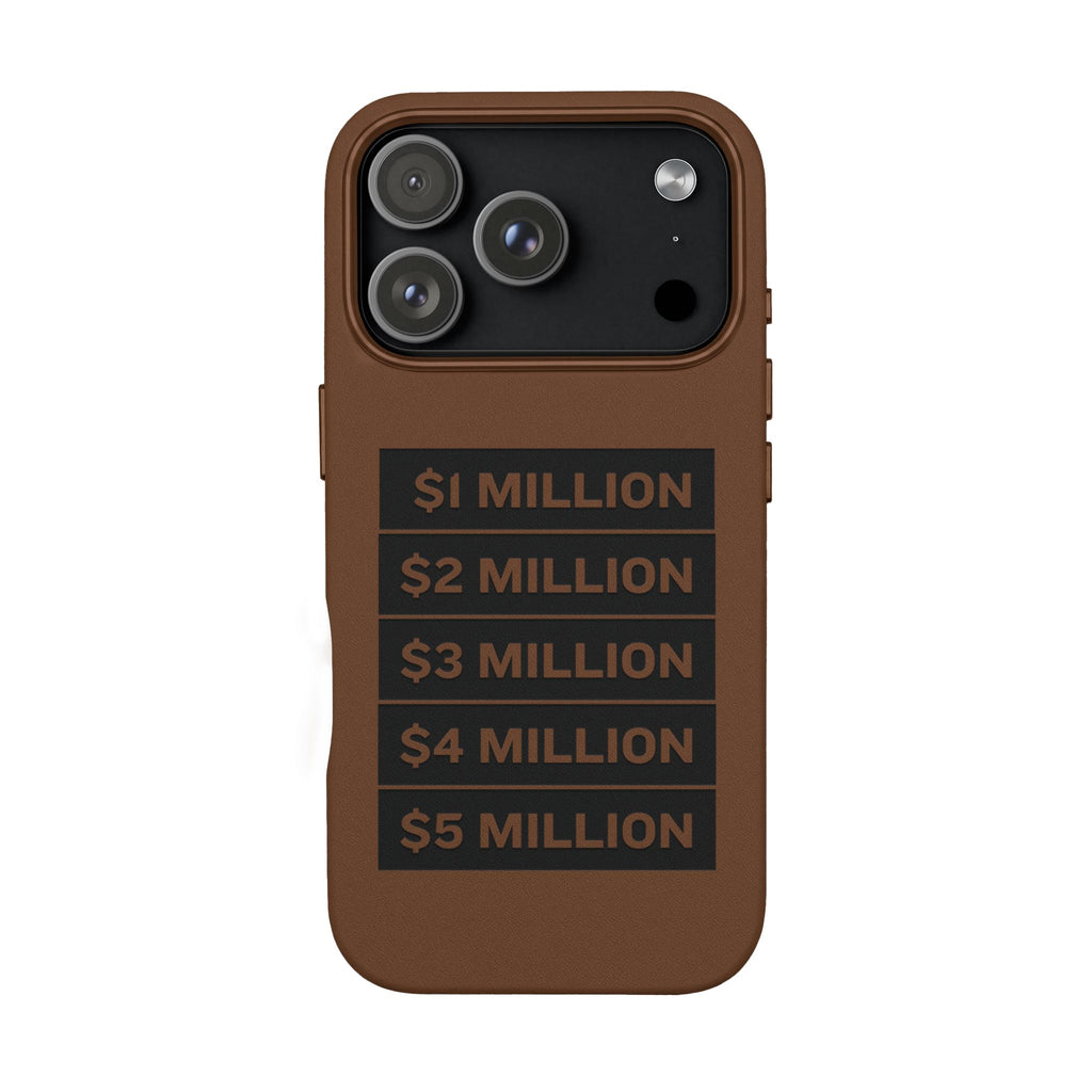 Stacked Milestones (1M–5M) —Engraved PU Leather Phone Case