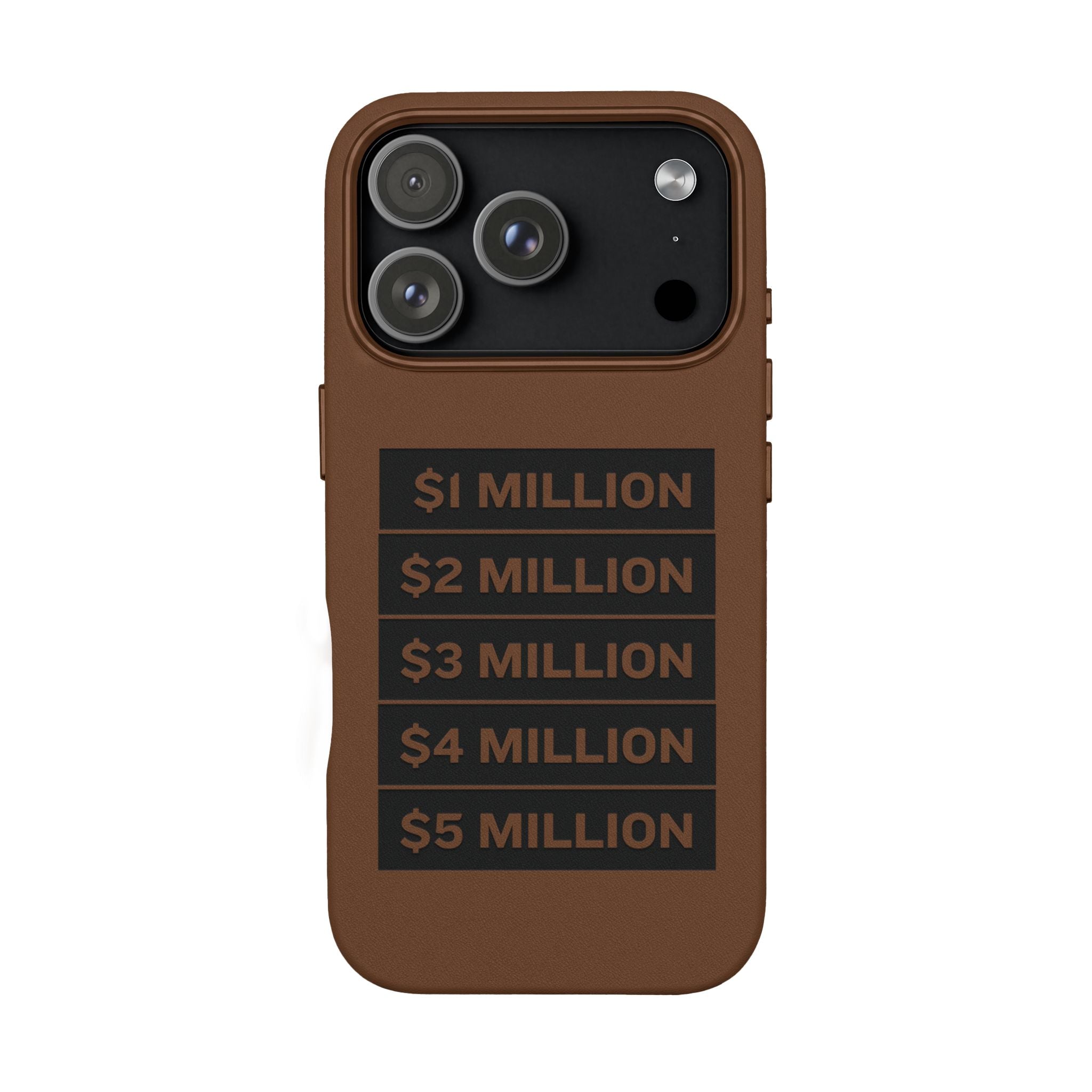 Stacked Milestones (1M–5M) —Engraved PU Leather Phone Case