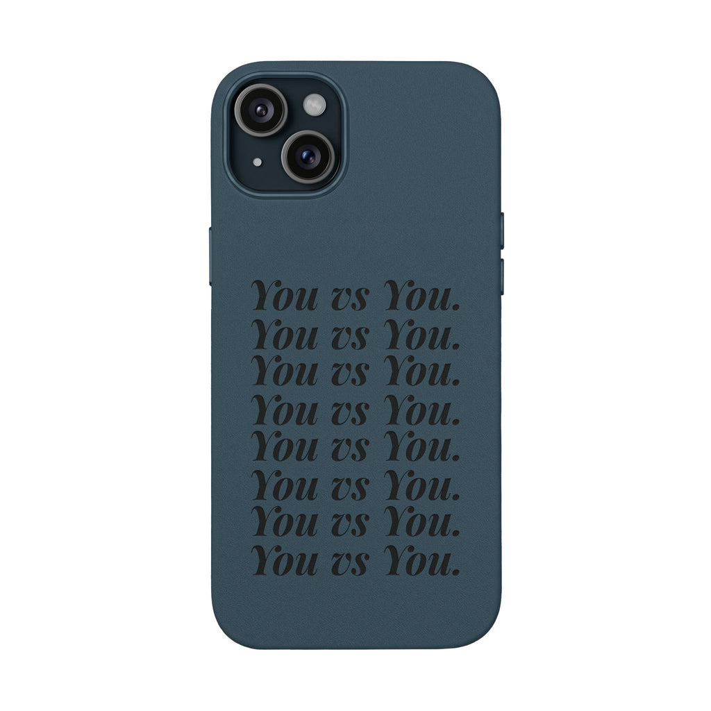 "You vs You" Engraved PU Leather Phone Case