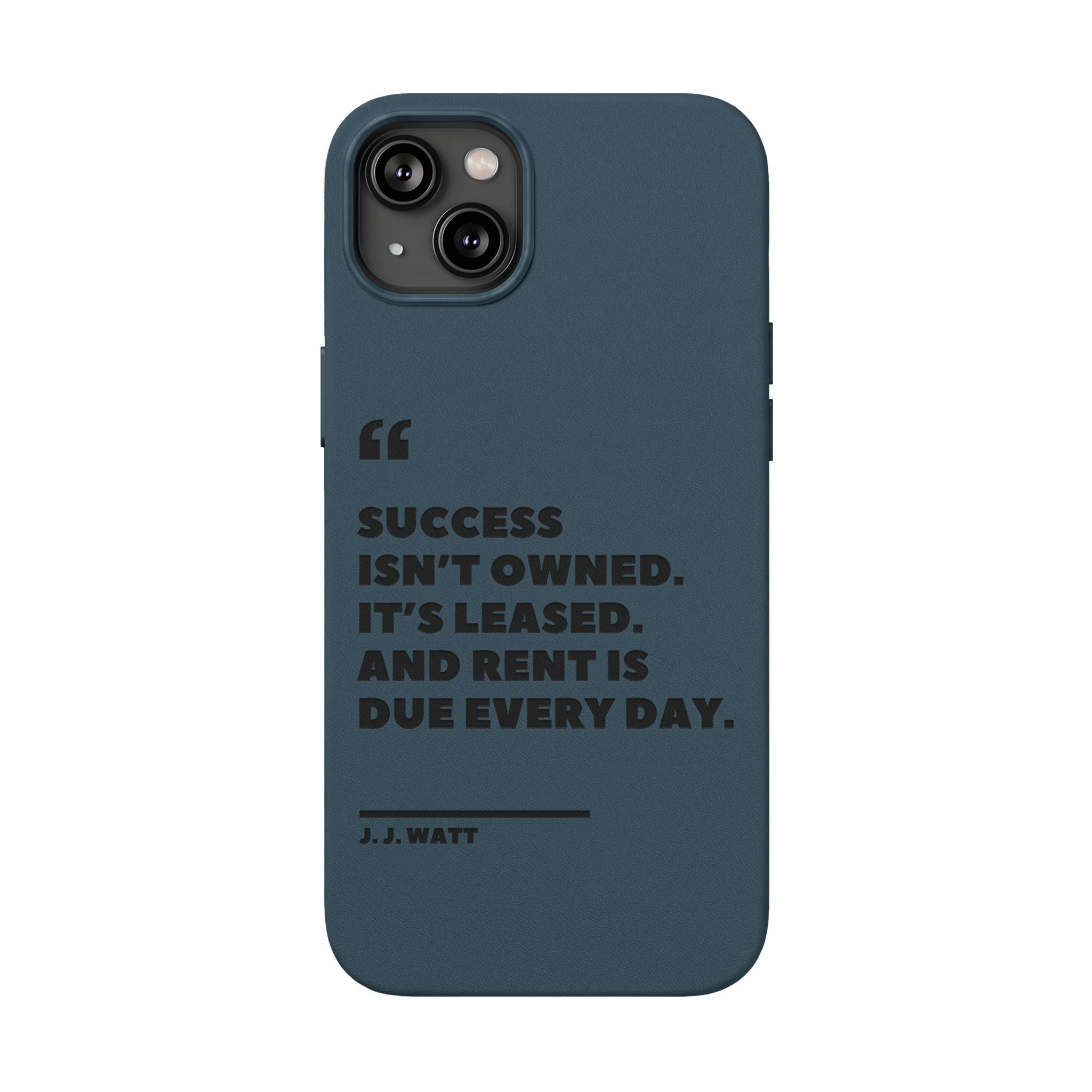 "Success Isn't Owned" Engraved PU Leather Phone Case