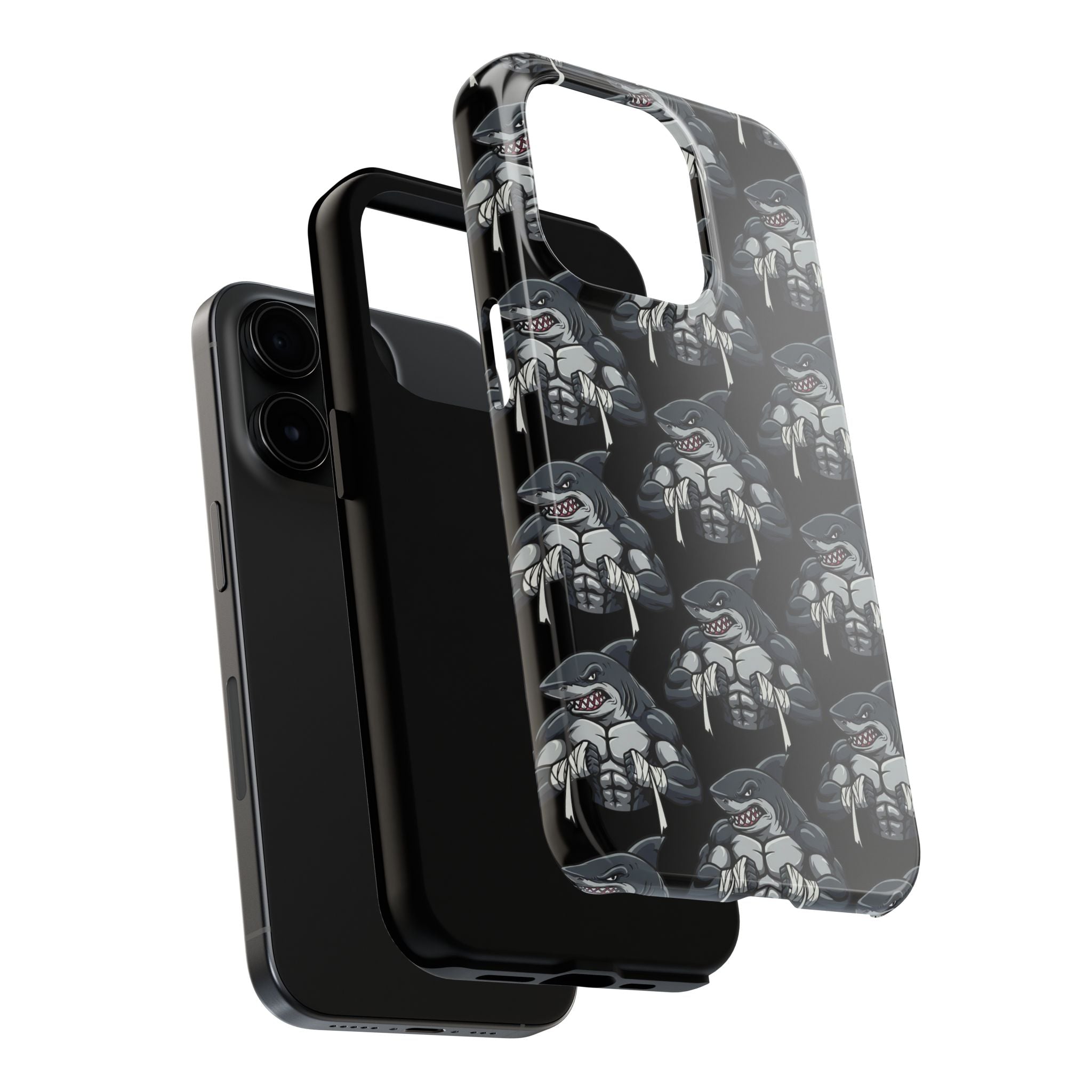 Muscular Shark Pattern Protective iPhone Cover Case