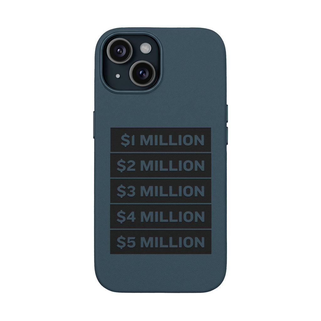 Stacked Milestones (1M–5M) —Engraved PU Leather Phone Case