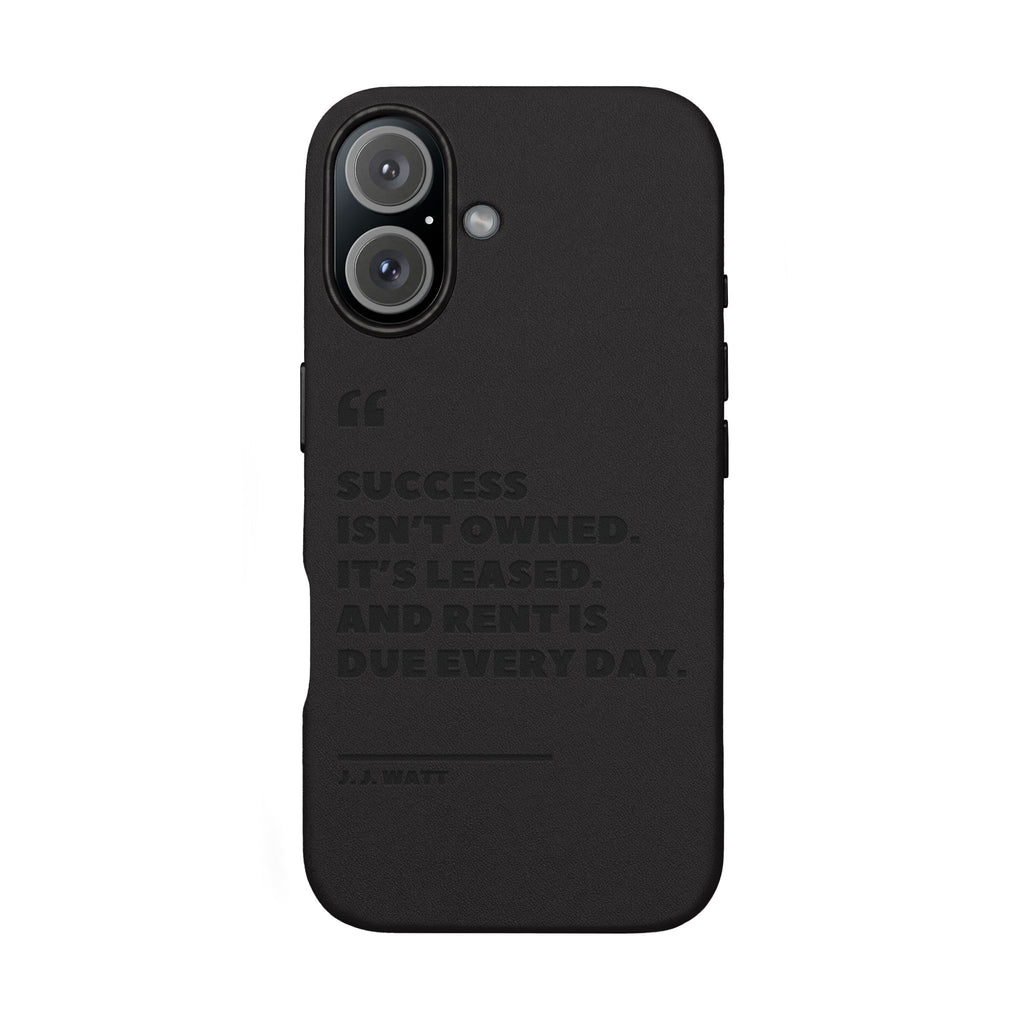 "Success Isn't Owned" Engraved PU Leather Phone Case