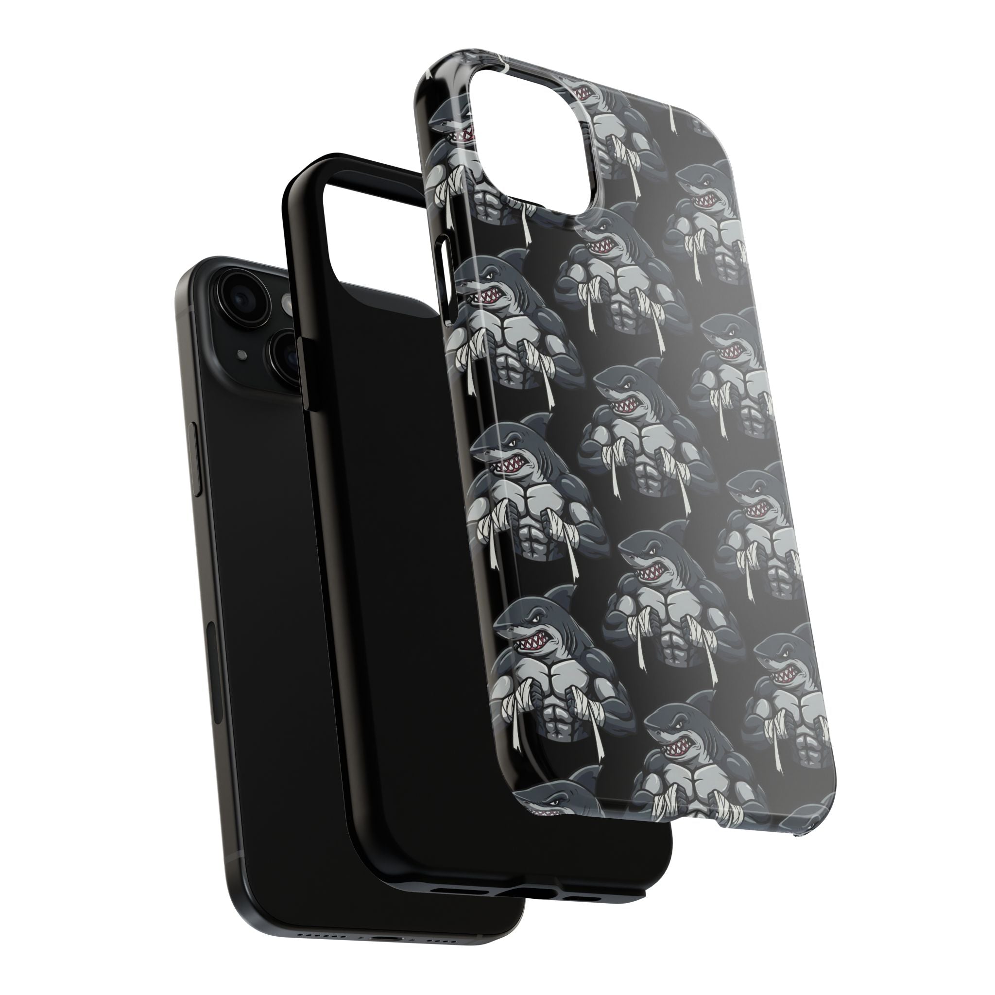 Muscular Shark Pattern Protective iPhone Cover Case
