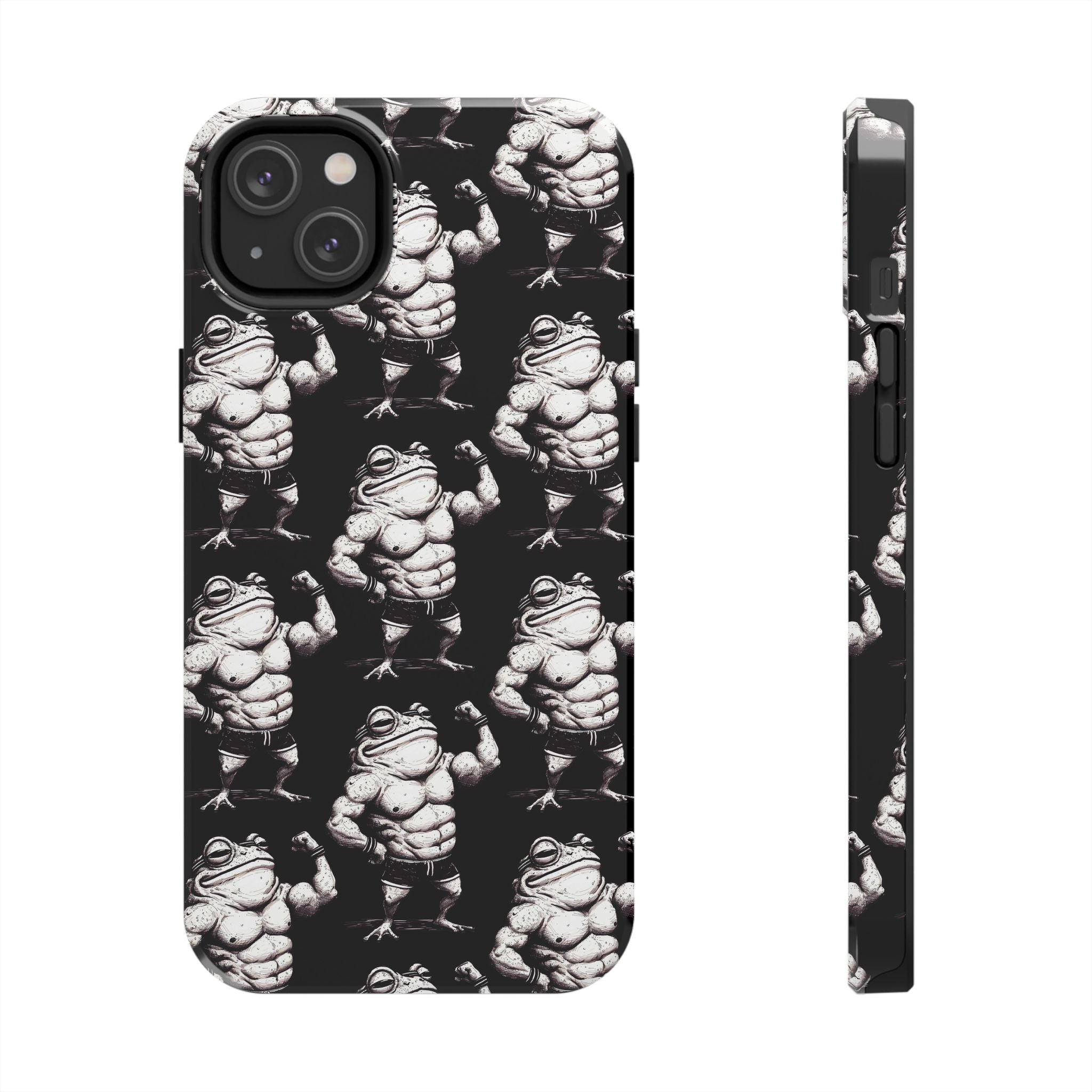 Frog Muscle Pattern Phone Case — Tough Black Protective iPhone Cover