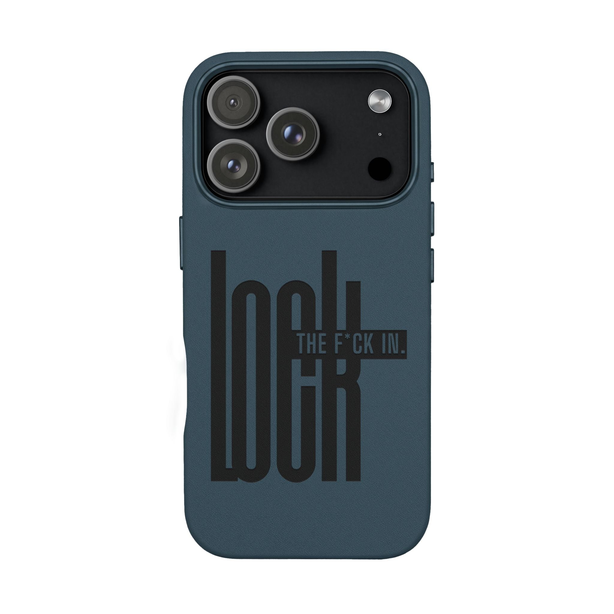 'LOCK the F*CK IN' Engraved Brown Protective Cover —PU Leather Phone Case