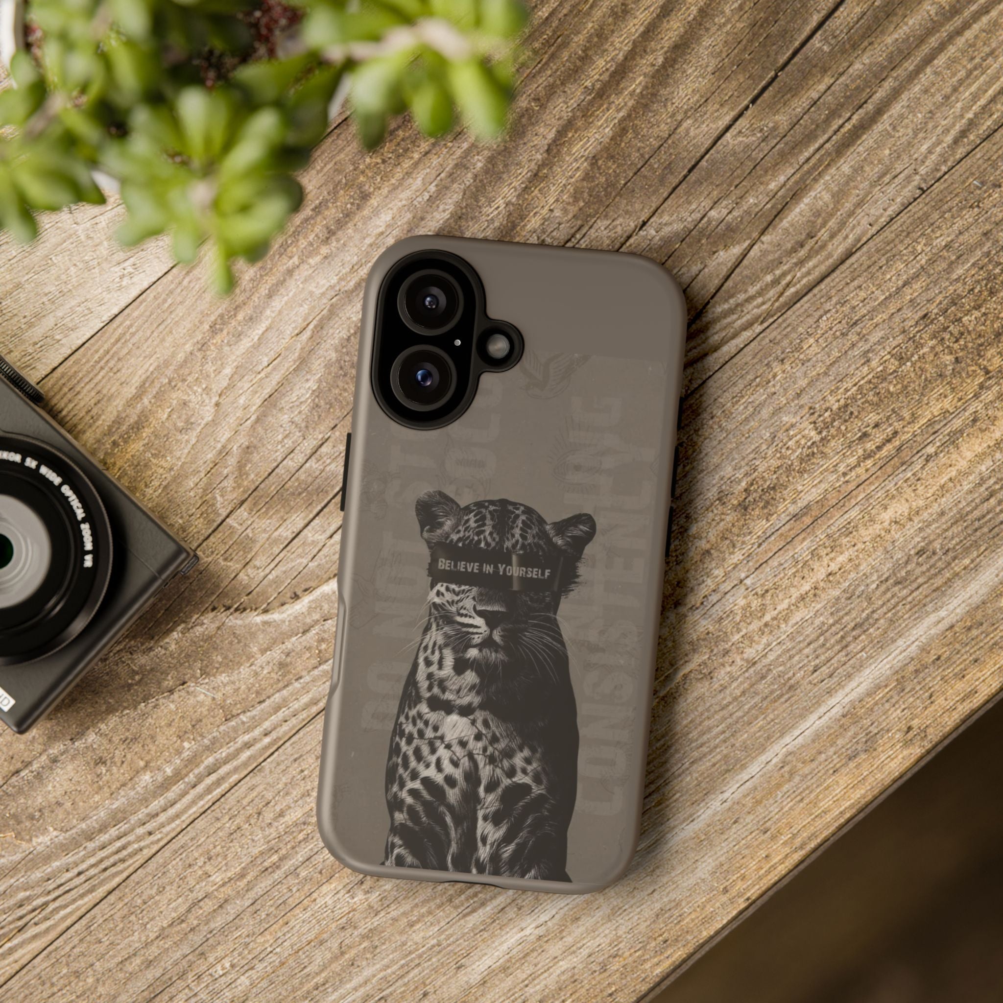 Leopard 'Believe in Yourself' Tough Phone Case