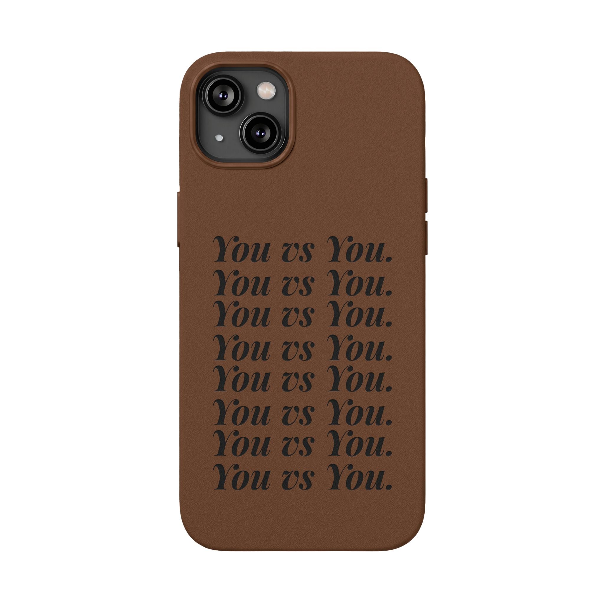 "You vs You" Engraved PU Leather Phone Case