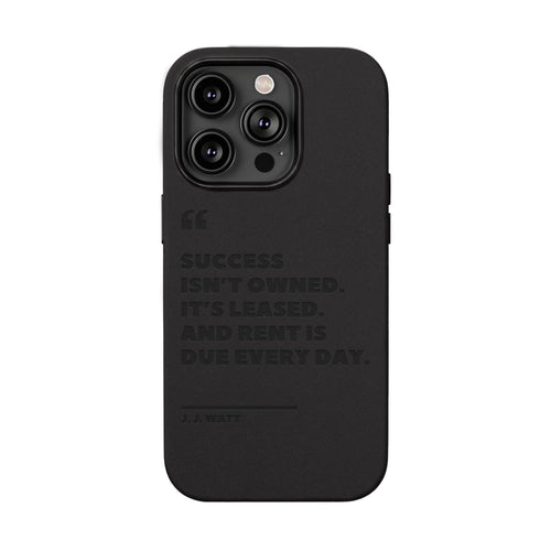 "Success Isn't Owned" Engraved PU Leather Phone Case