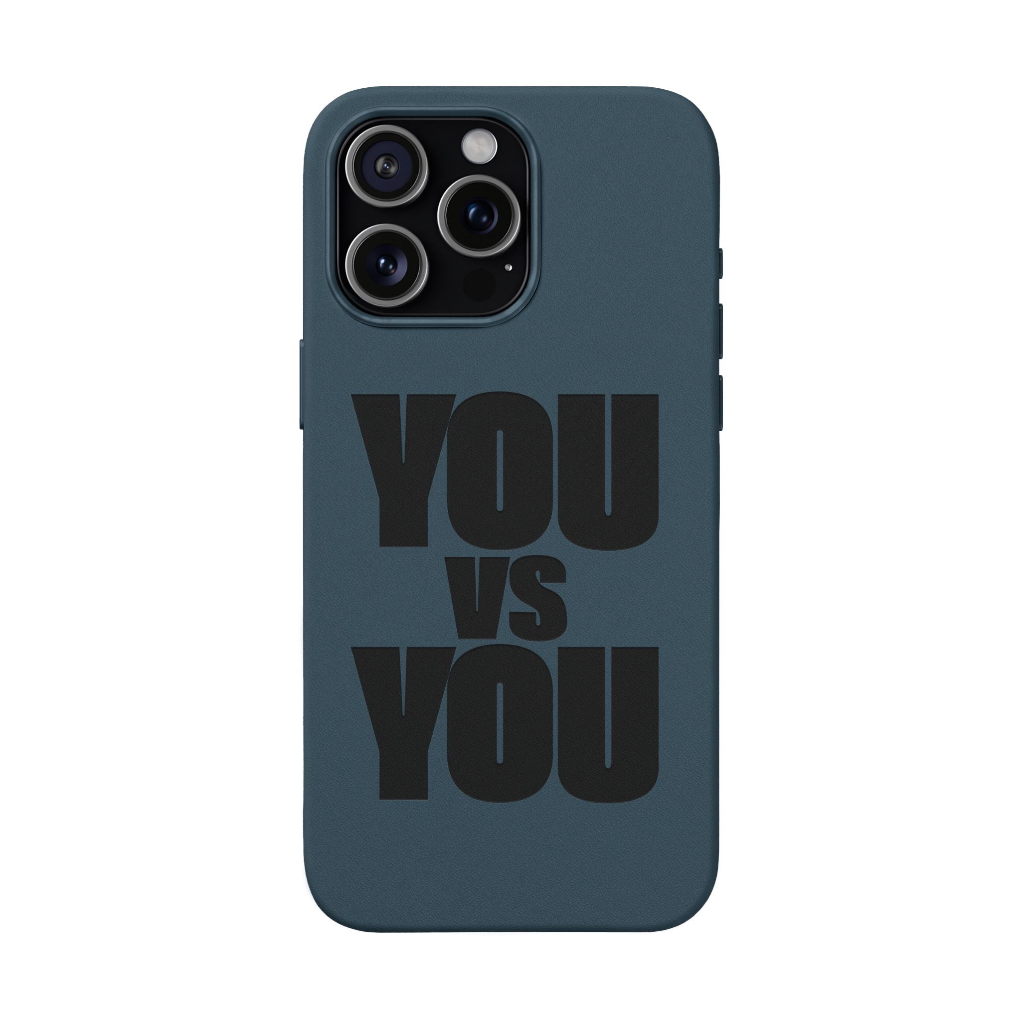 "YOU vs YOU" Engraved Motivational Case —PU Leather Phone Case