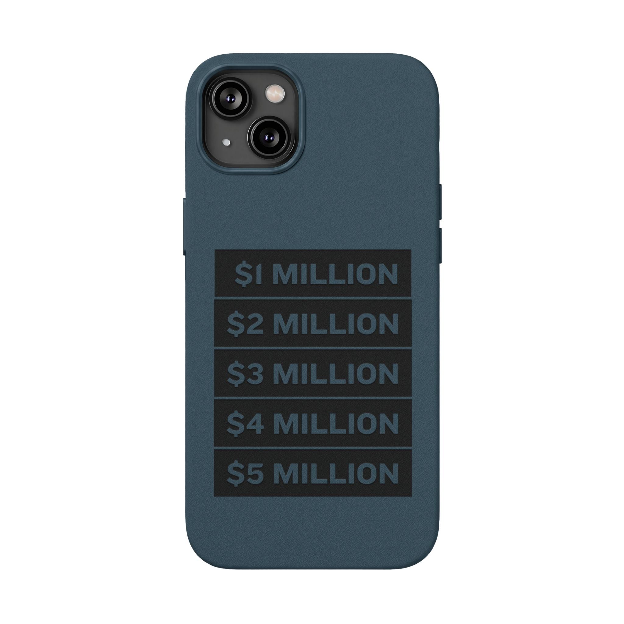 Stacked Milestones (1M–5M) —Engraved PU Leather Phone Case