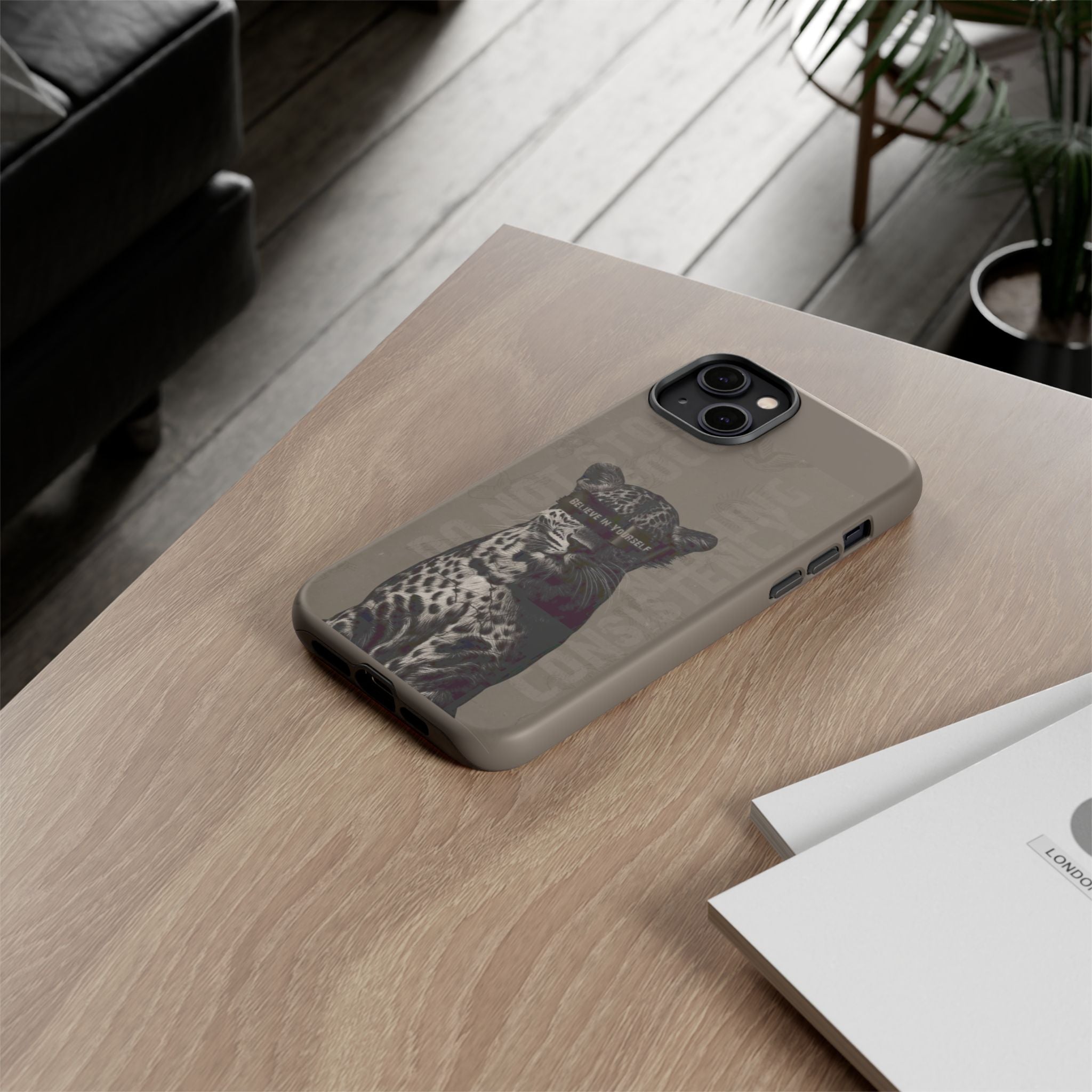 Leopard 'Believe in Yourself' Tough Phone Case