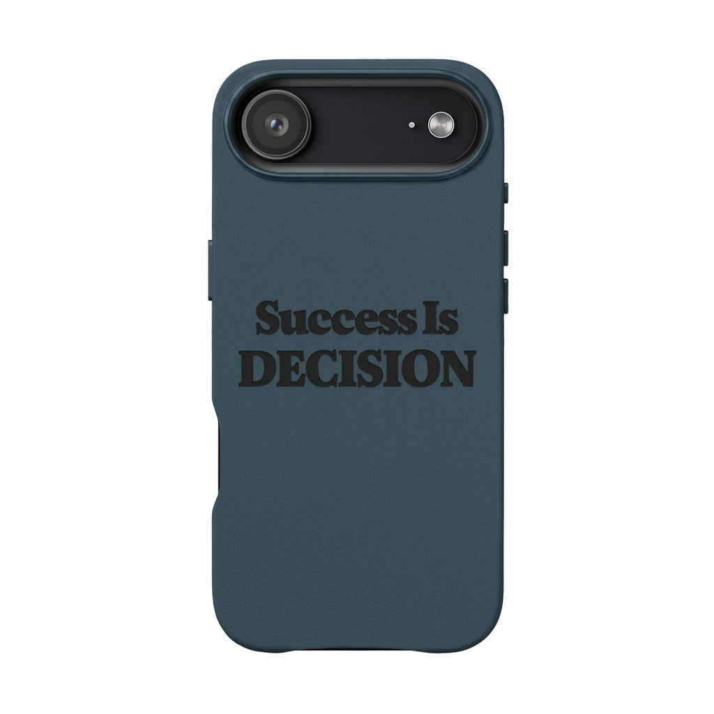 "Success Is Decision" Engraved Motivational Cover —PU Leather Phone Case