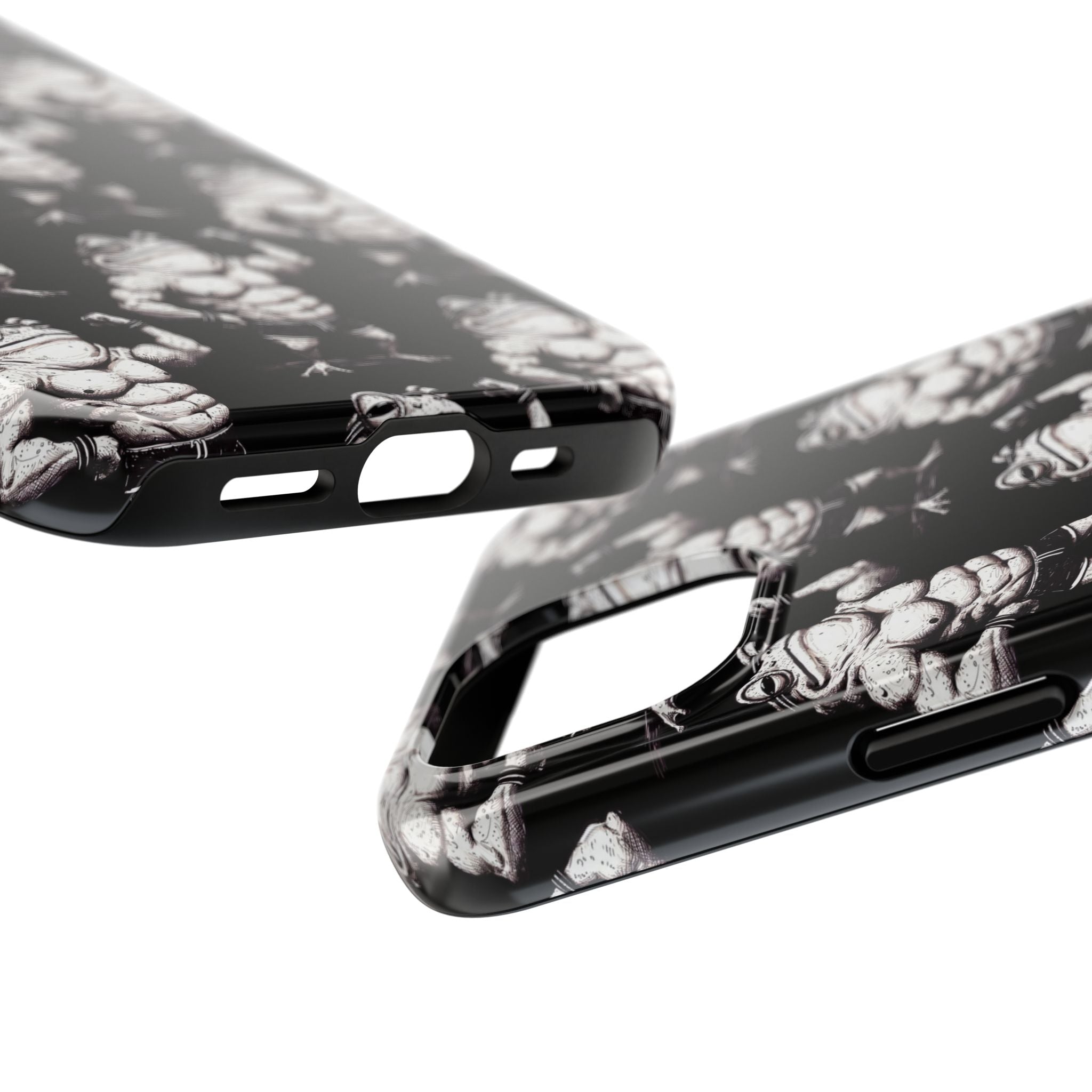Frog Muscle Pattern Phone Case — Tough Black Protective iPhone Cover