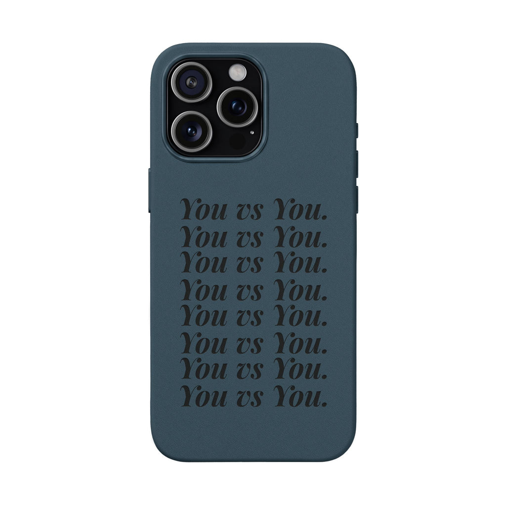 "You vs You" Engraved PU Leather Phone Case