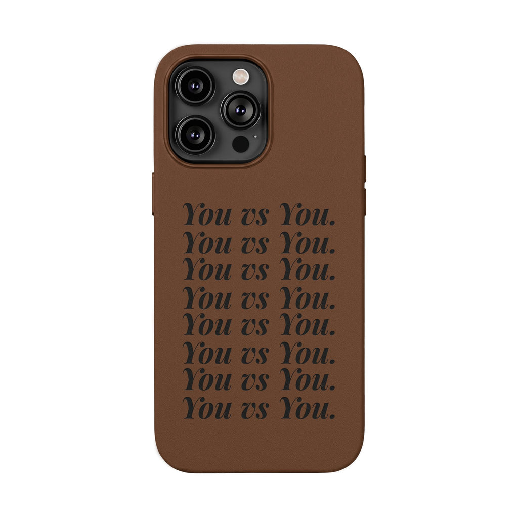 "You vs You" Engraved PU Leather Phone Case