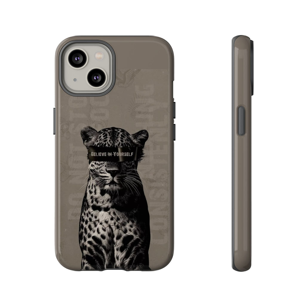 Leopard 'Believe in Yourself' Tough Phone Case