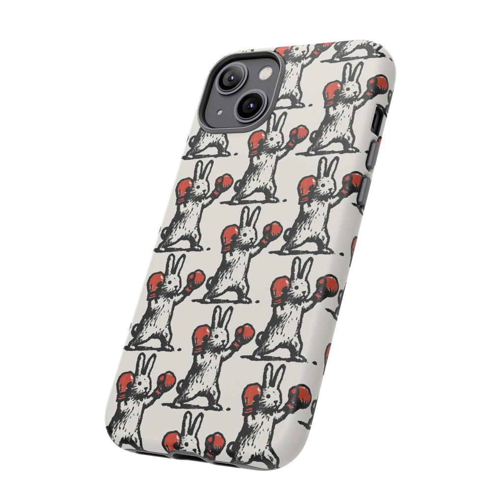 Playful Boxing Bunny Pattern Tough iPhone Case