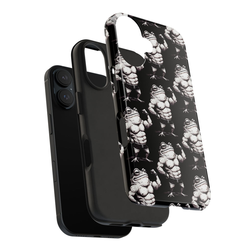 Frog Muscle Pattern Phone Case — Tough Black Protective iPhone Cover