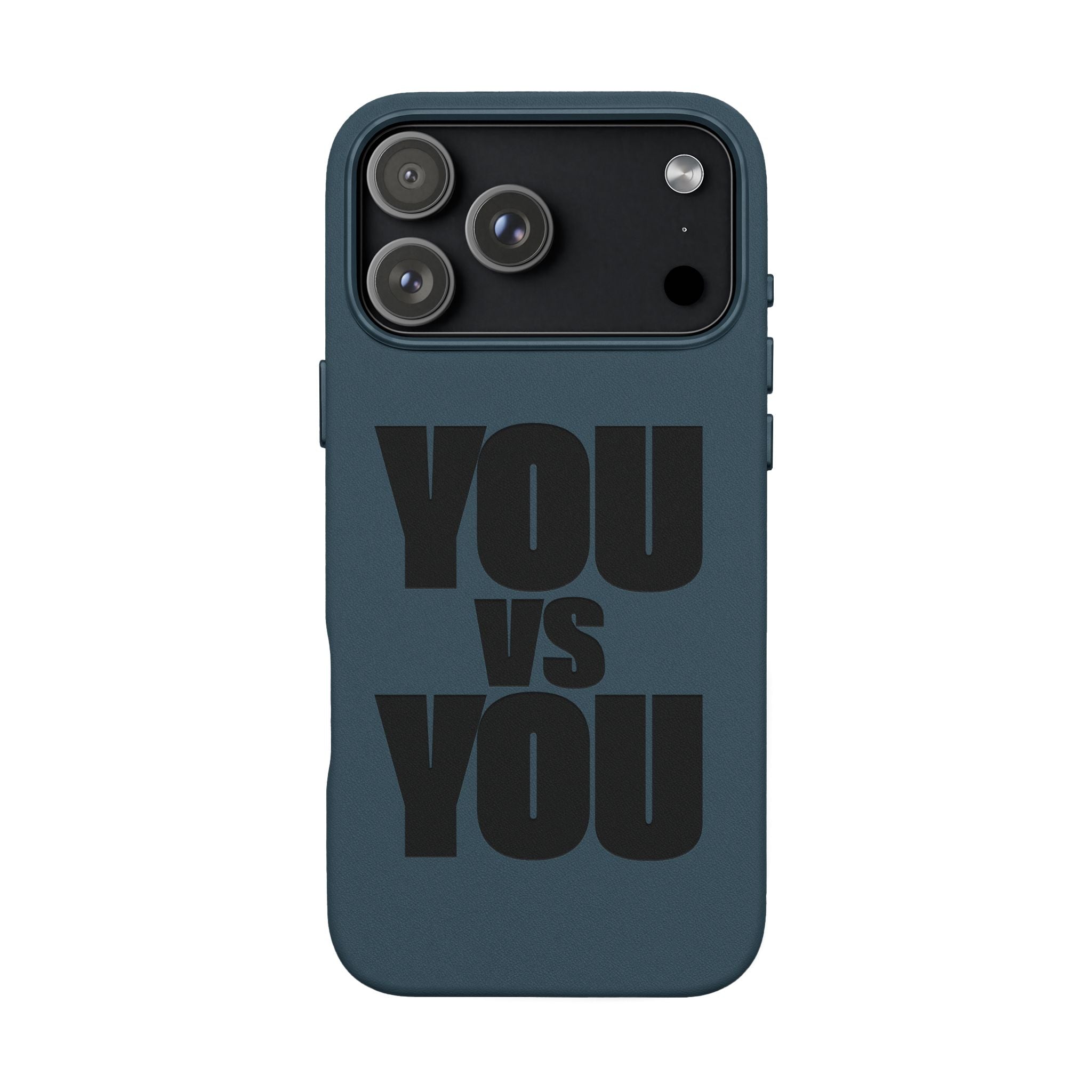 "YOU vs YOU" Engraved Motivational Case —PU Leather Phone Case