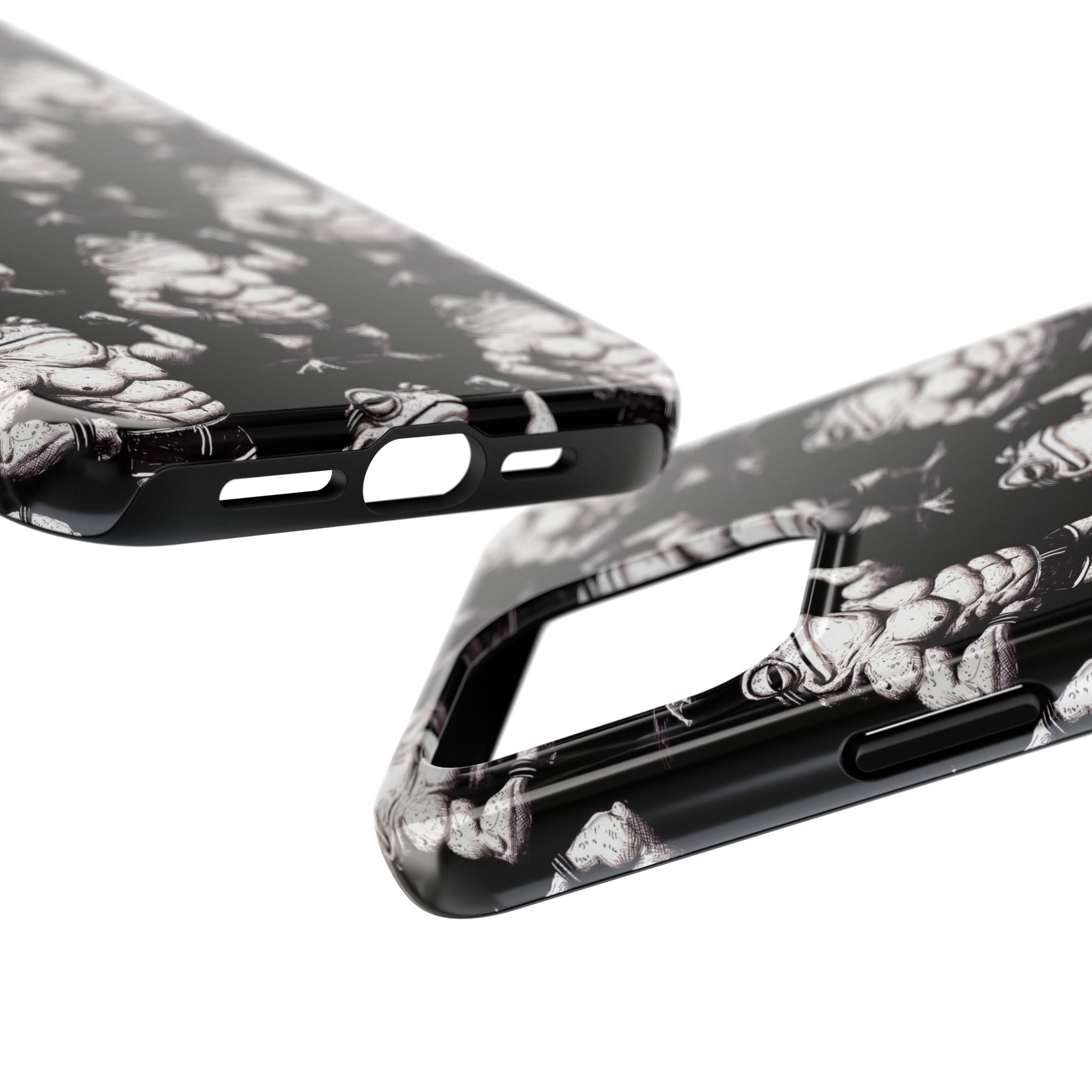 Frog Muscle Pattern Phone Case — Tough Black Protective iPhone Cover