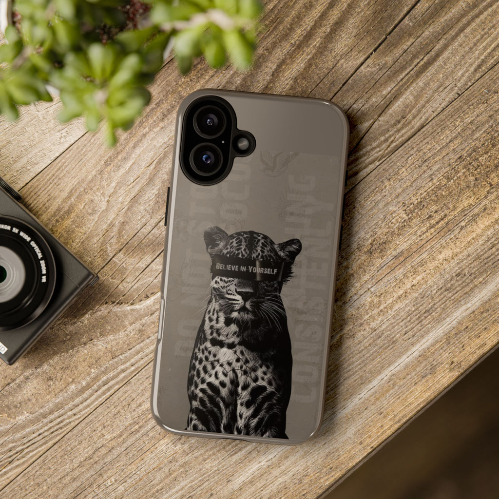 Leopard 'Believe in Yourself' Tough Phone Case