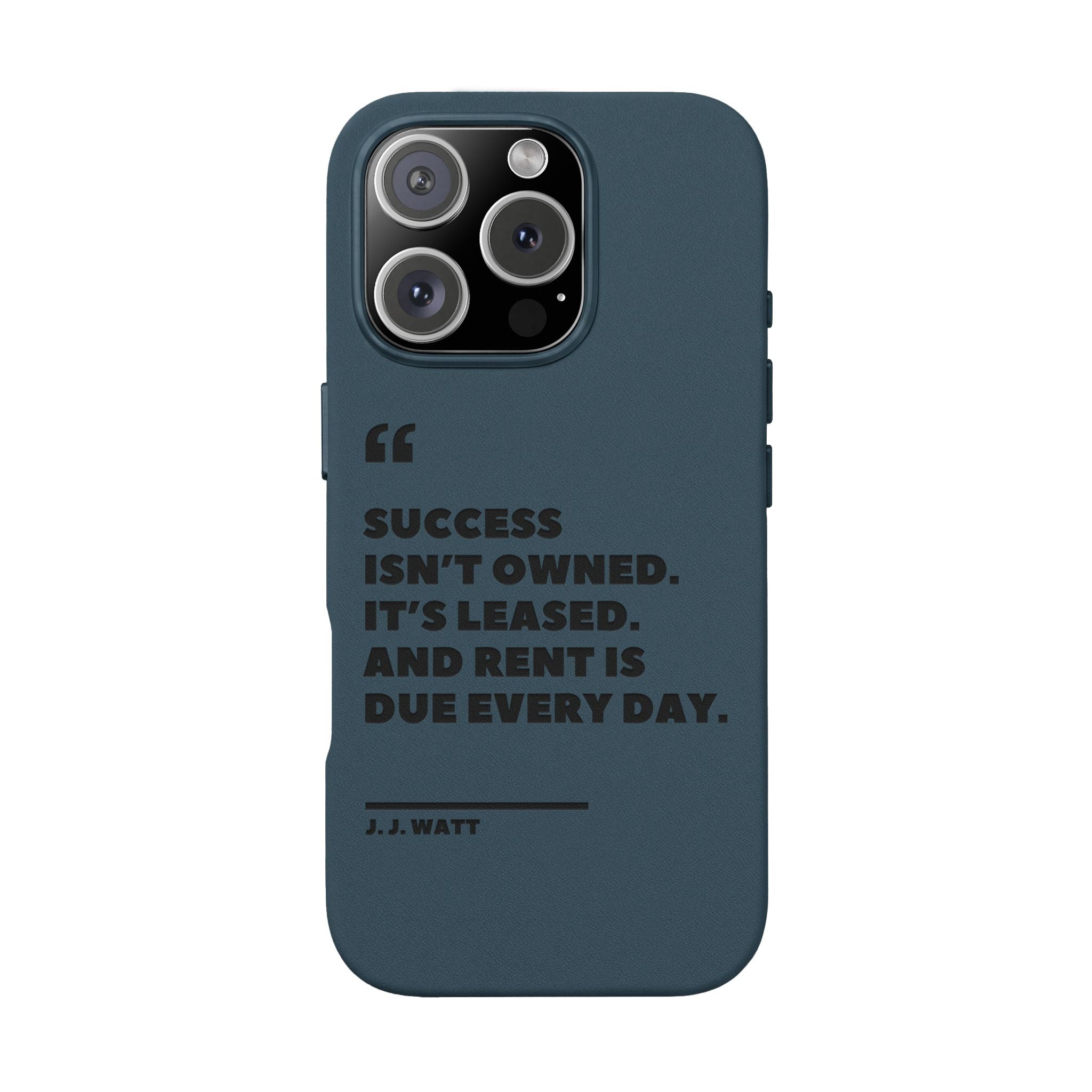 "Success Isn't Owned" Engraved PU Leather Phone Case