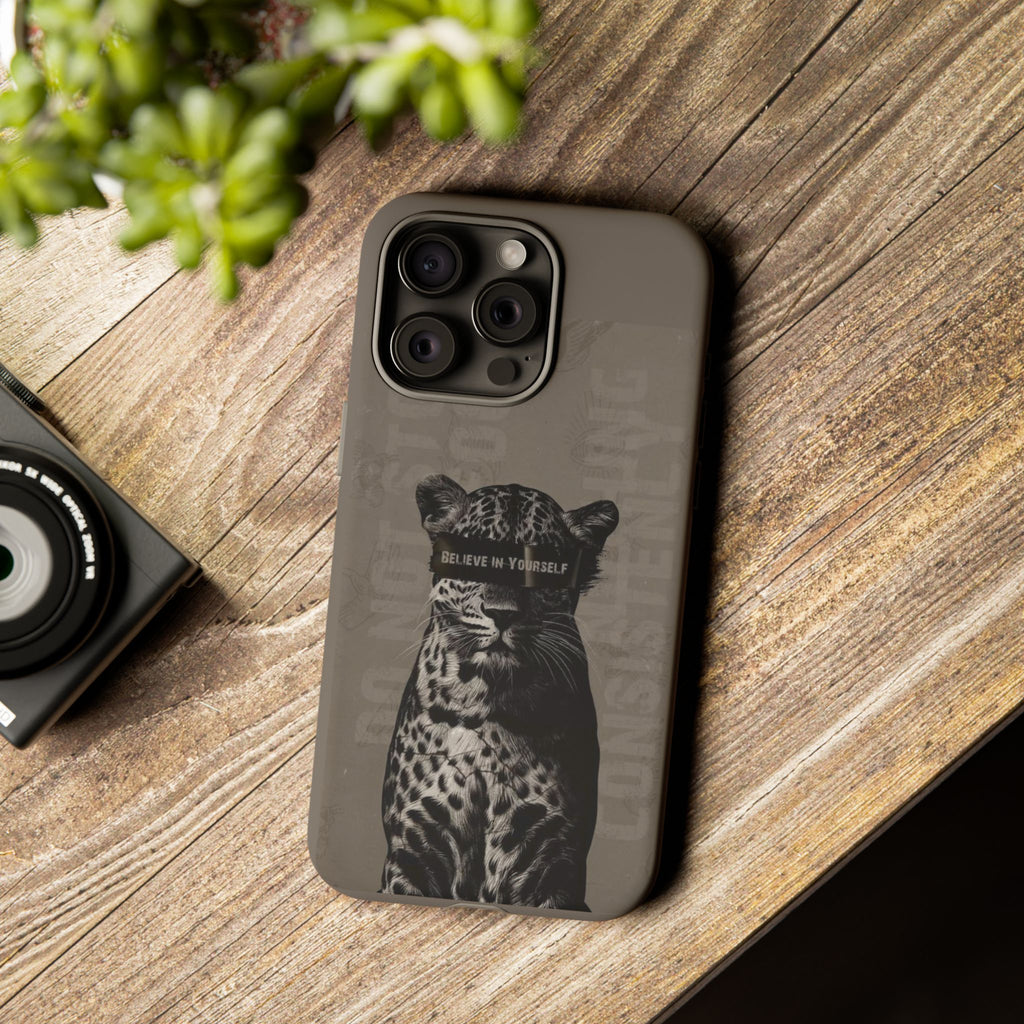 Leopard 'Believe in Yourself' Tough Phone Case