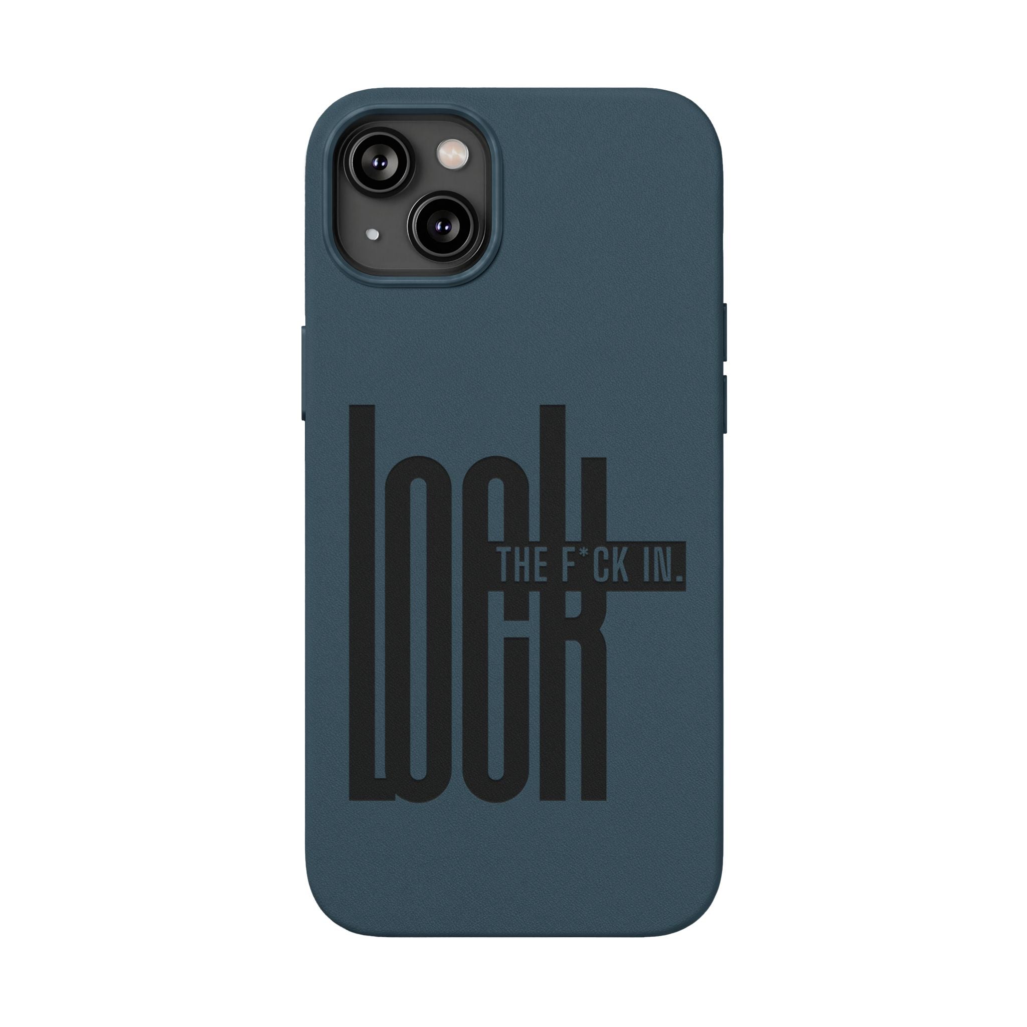 'LOCK the F*CK IN' Engraved Brown Protective Cover —PU Leather Phone Case