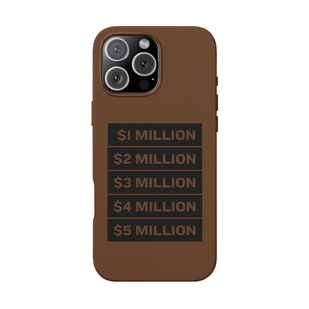 Stacked Milestones (1M–5M) —Engraved PU Leather Phone Case