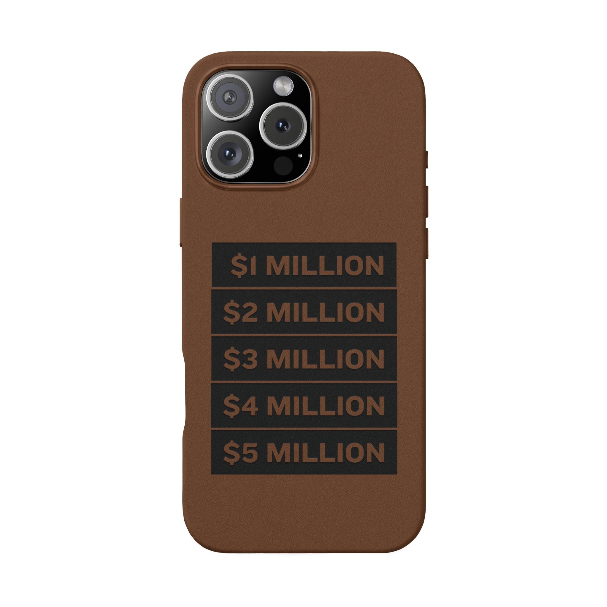 Stacked Milestones (1M–5M) —Engraved PU Leather Phone Case