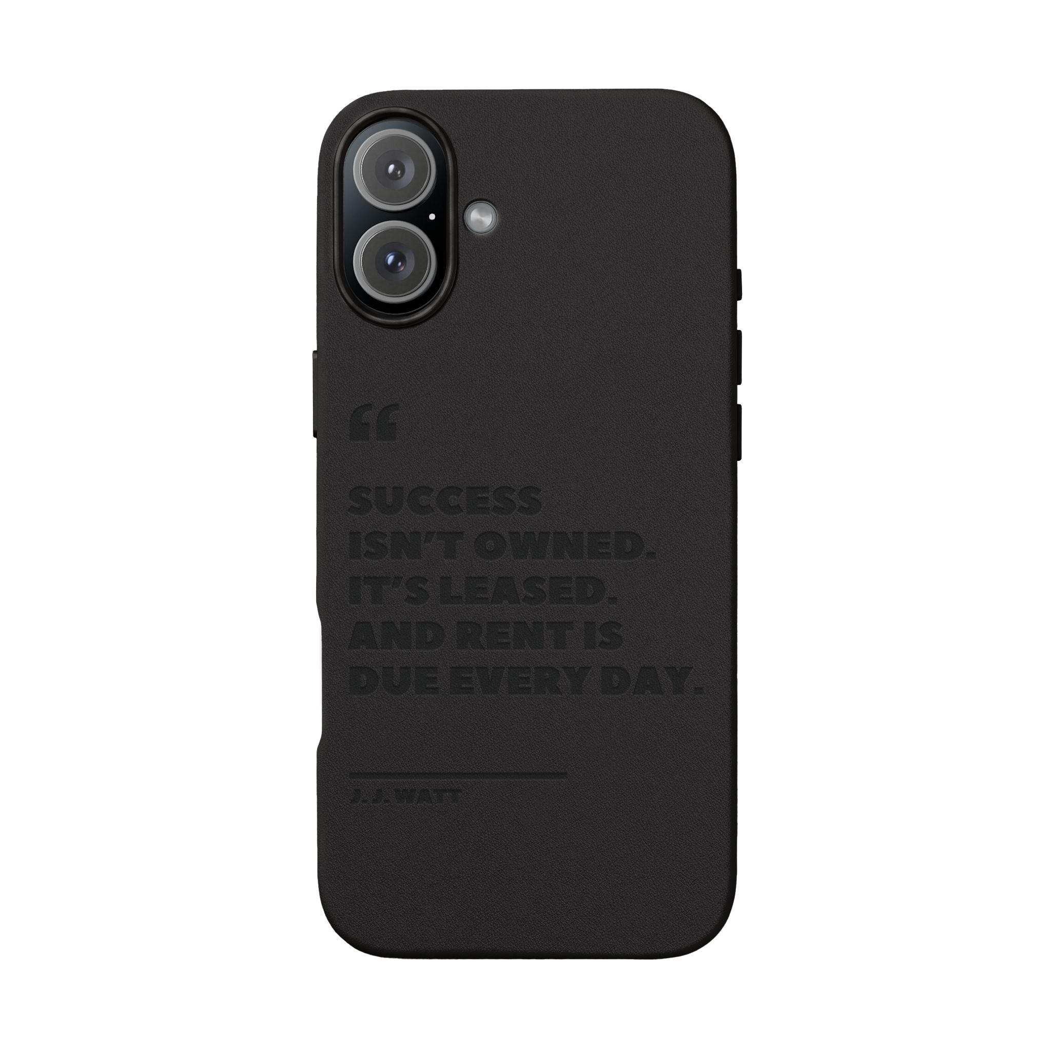 "Success Isn't Owned" Engraved PU Leather Phone Case