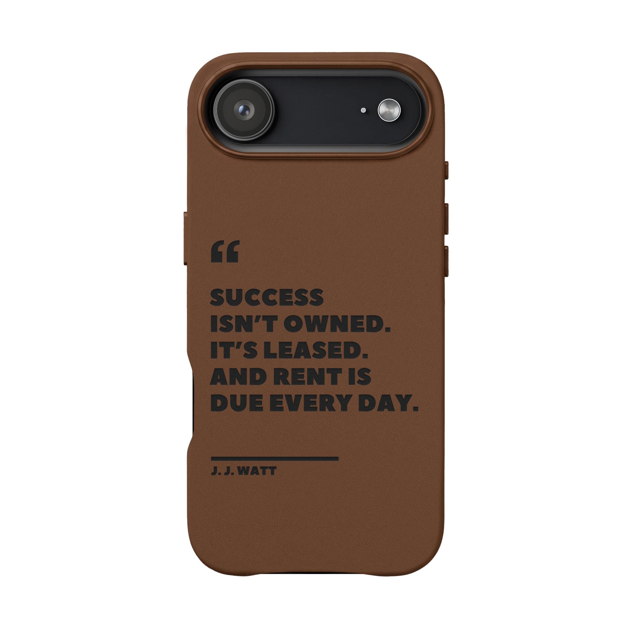 "Success Isn't Owned" Engraved PU Leather Phone Case