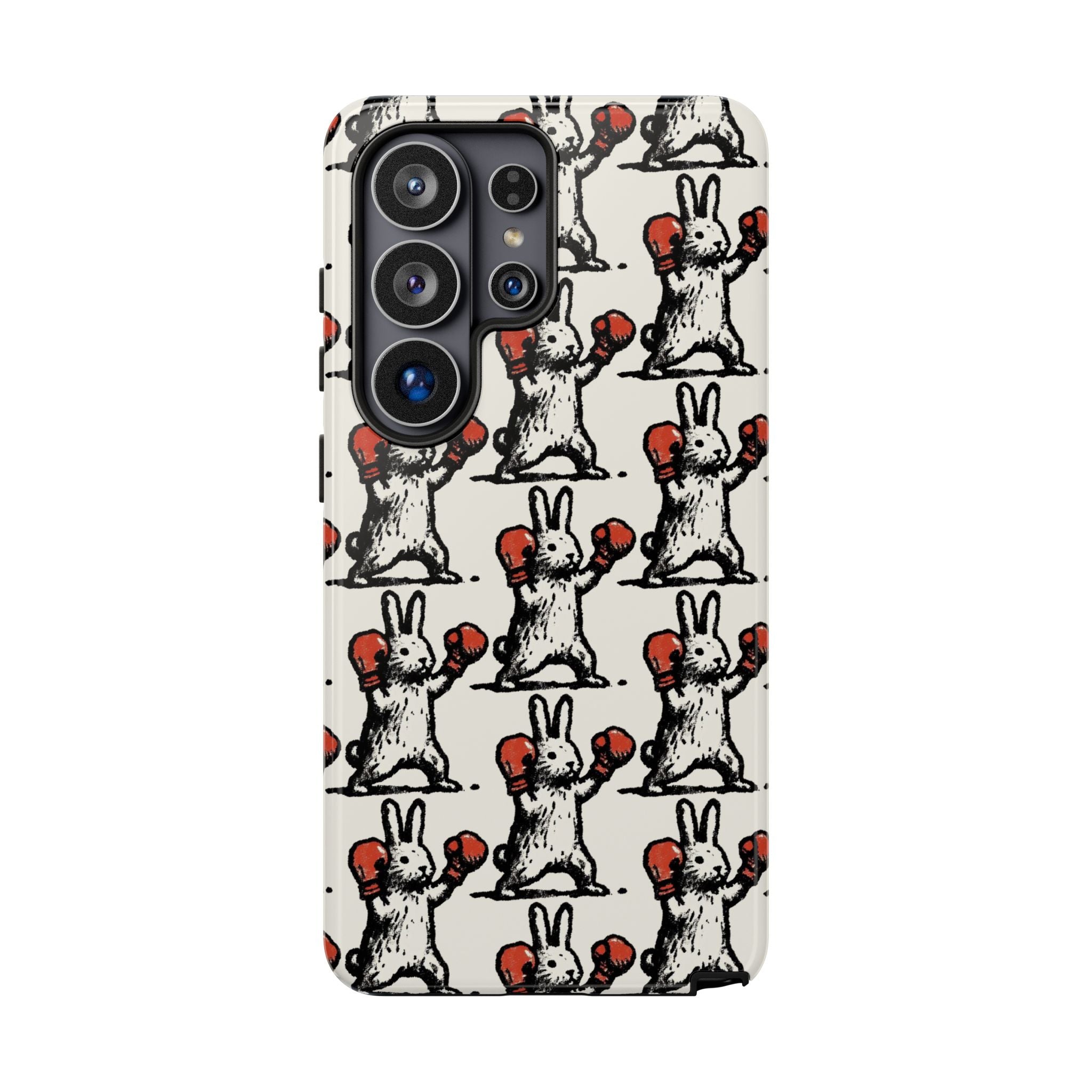 Playful Boxing Bunny Pattern Tough iPhone Case