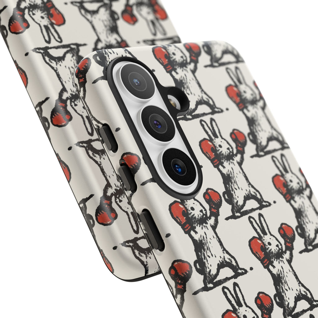 Playful Boxing Bunny Pattern Tough iPhone Case