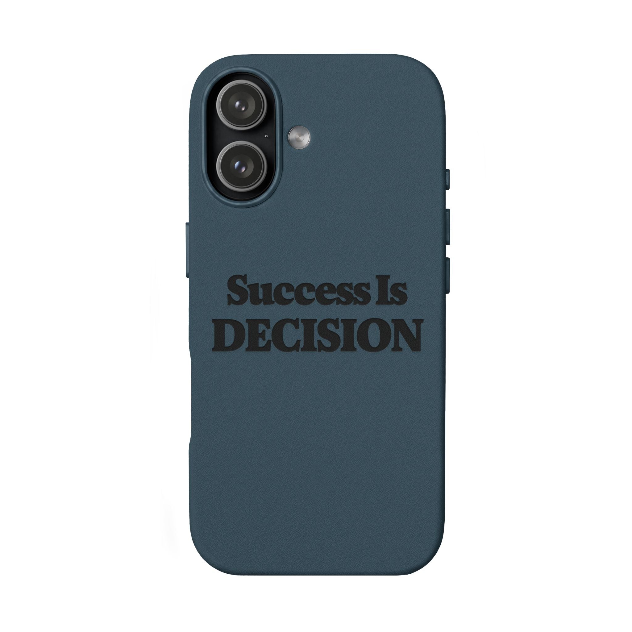 "Success Is Decision" Engraved Motivational Cover —PU Leather Phone Case