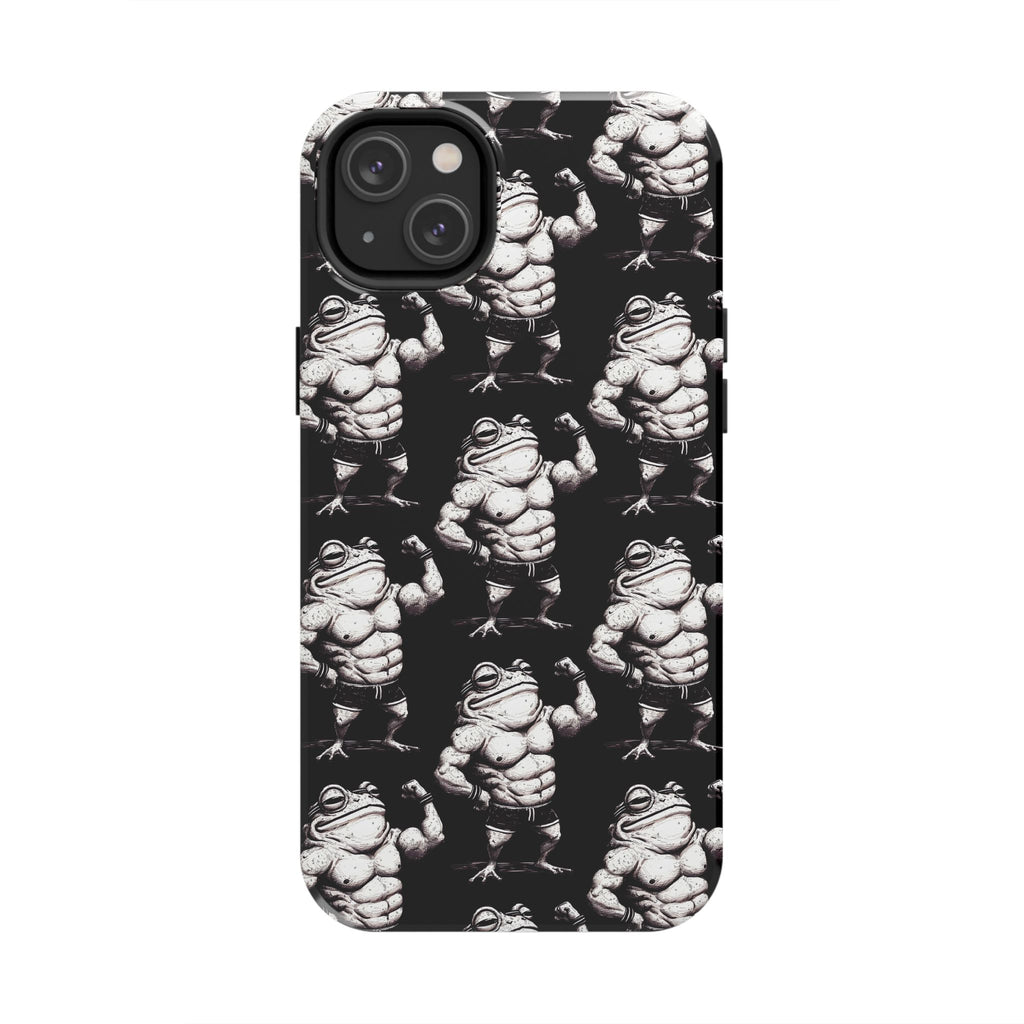 Frog Muscle Pattern Phone Case — Tough Black Protective iPhone Cover