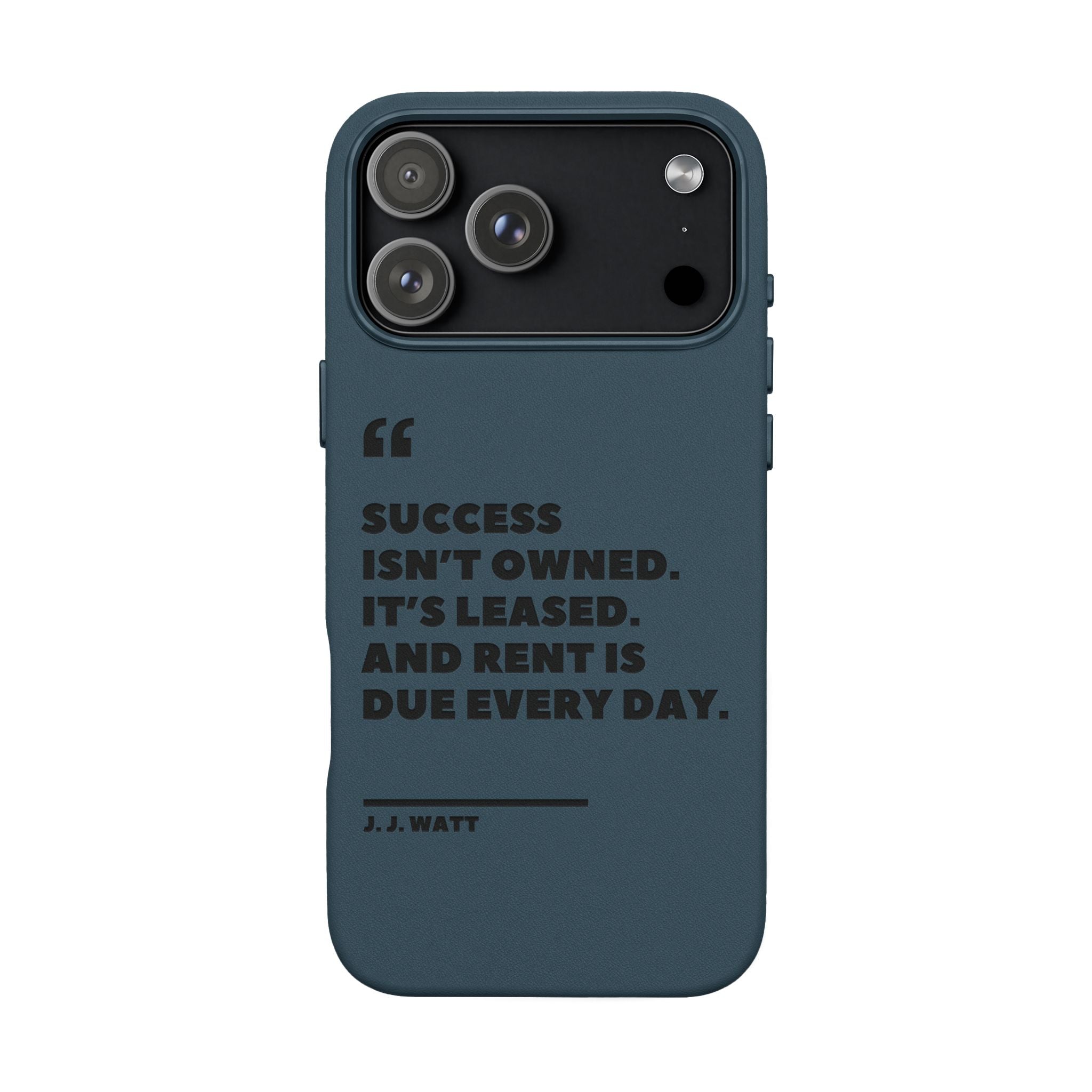 "Success Isn't Owned" Engraved PU Leather Phone Case