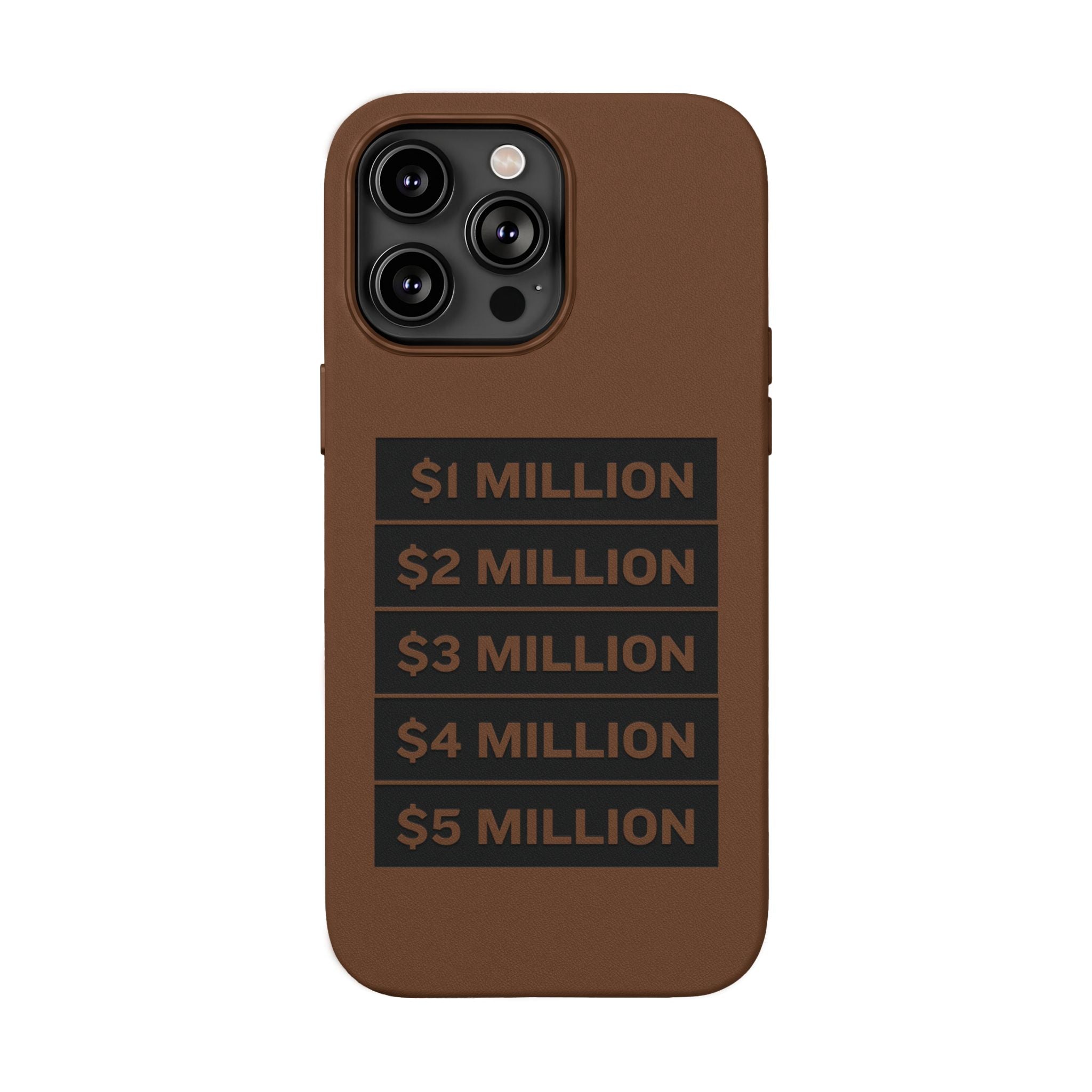 Stacked Milestones (1M–5M) —Engraved PU Leather Phone Case
