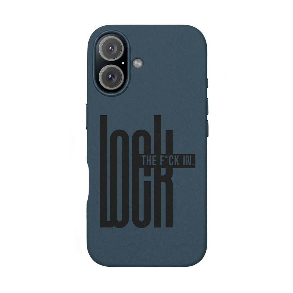 'LOCK the F*CK IN' Engraved Brown Protective Cover —PU Leather Phone Case
