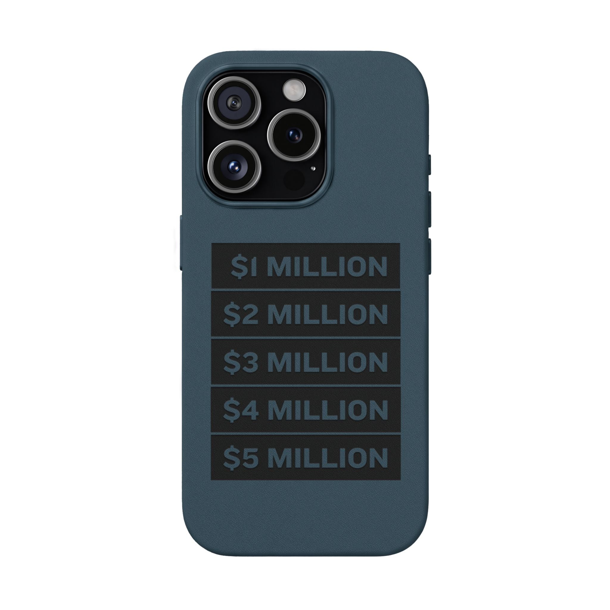 Stacked Milestones (1M–5M) —Engraved PU Leather Phone Case