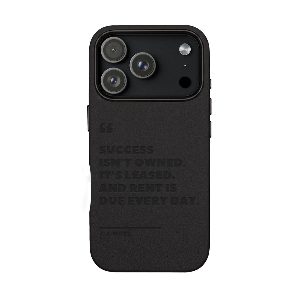 "Success Isn't Owned" Engraved PU Leather Phone Case