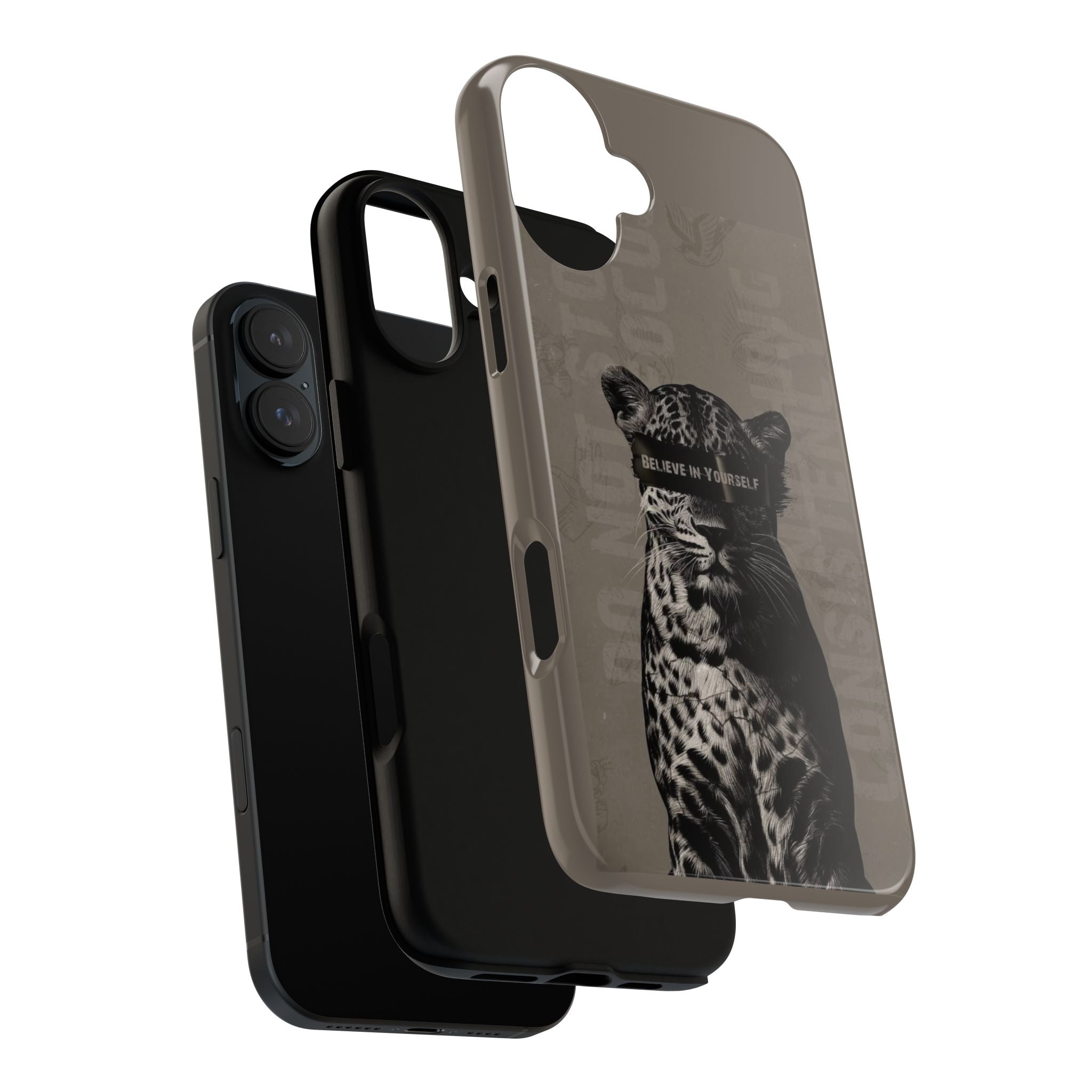 Leopard 'Believe in Yourself' Tough Phone Case