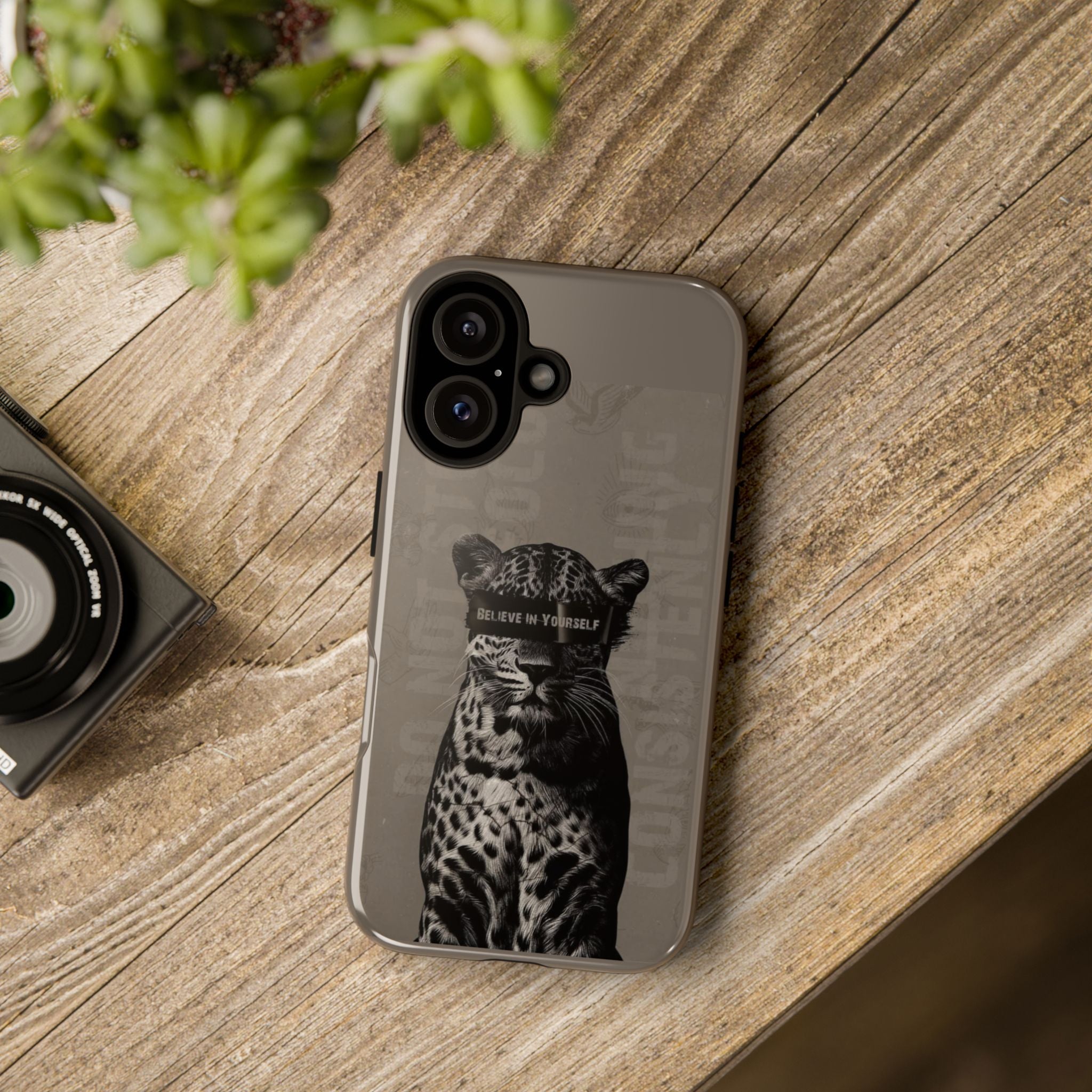 Leopard 'Believe in Yourself' Tough Phone Case