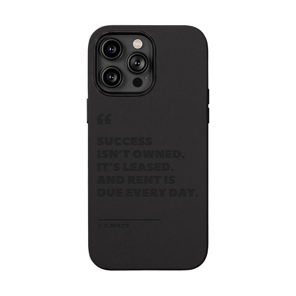 "Success Isn't Owned" Engraved PU Leather Phone Case