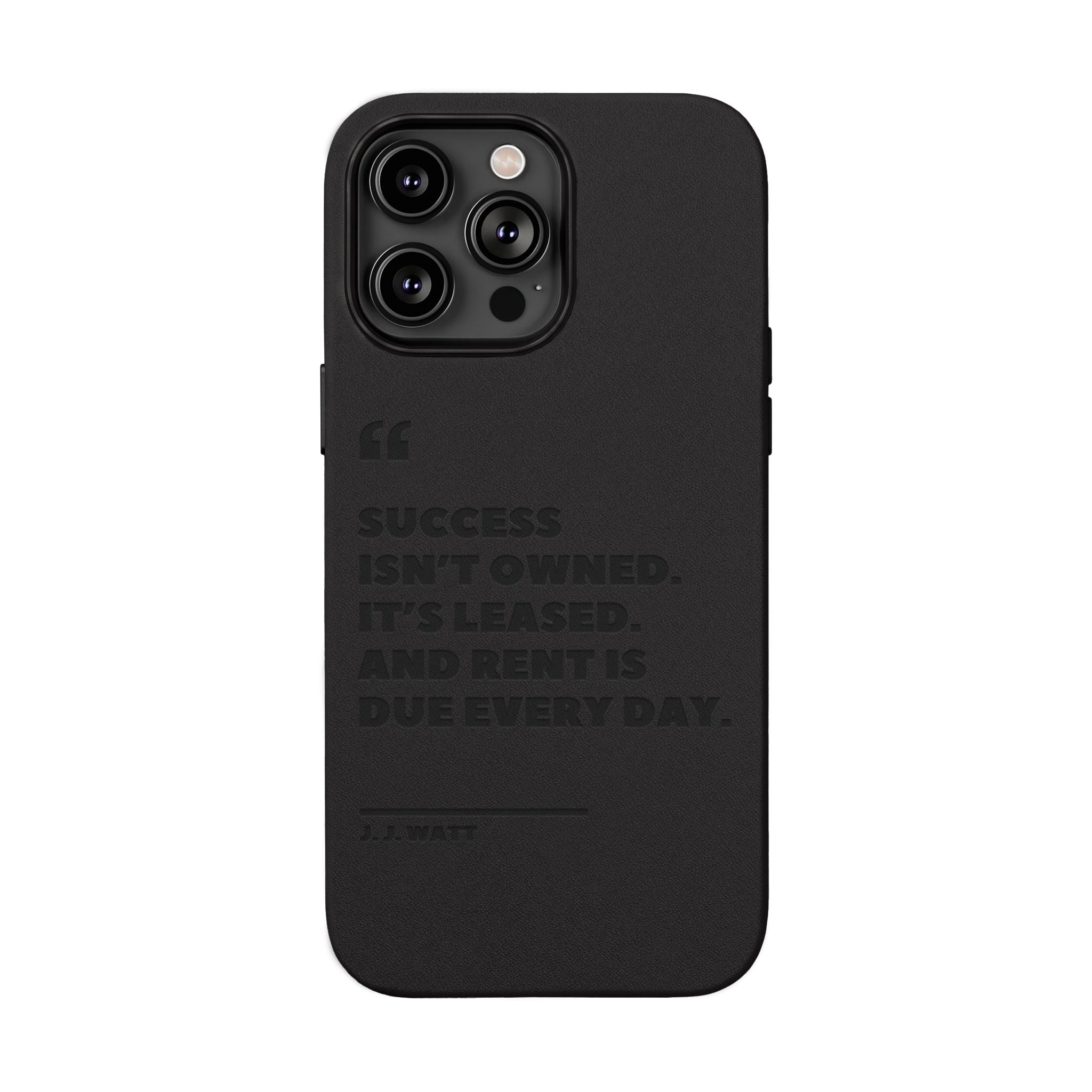 "Success Isn't Owned" Engraved PU Leather Phone Case