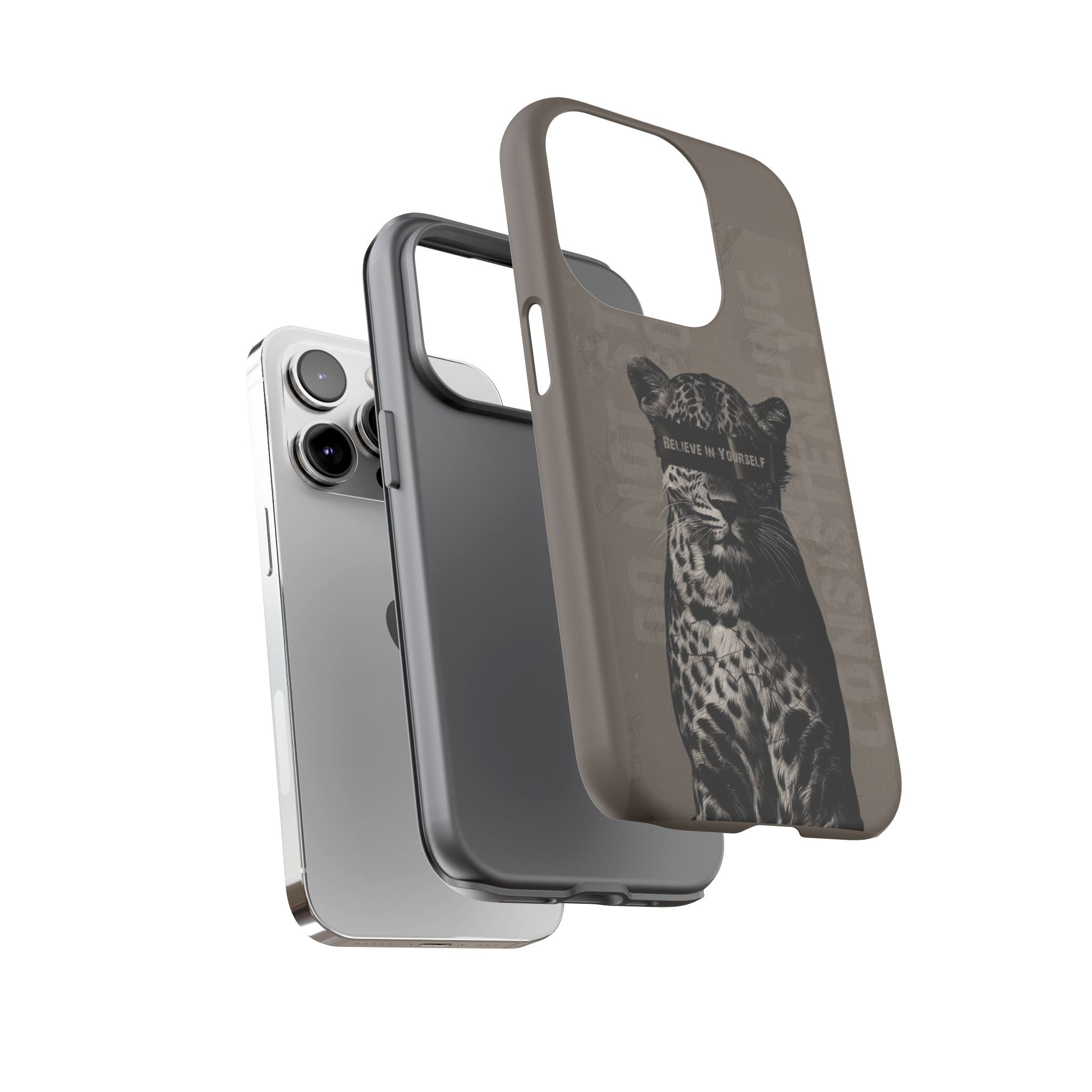 Leopard 'Believe in Yourself' Tough Phone Case